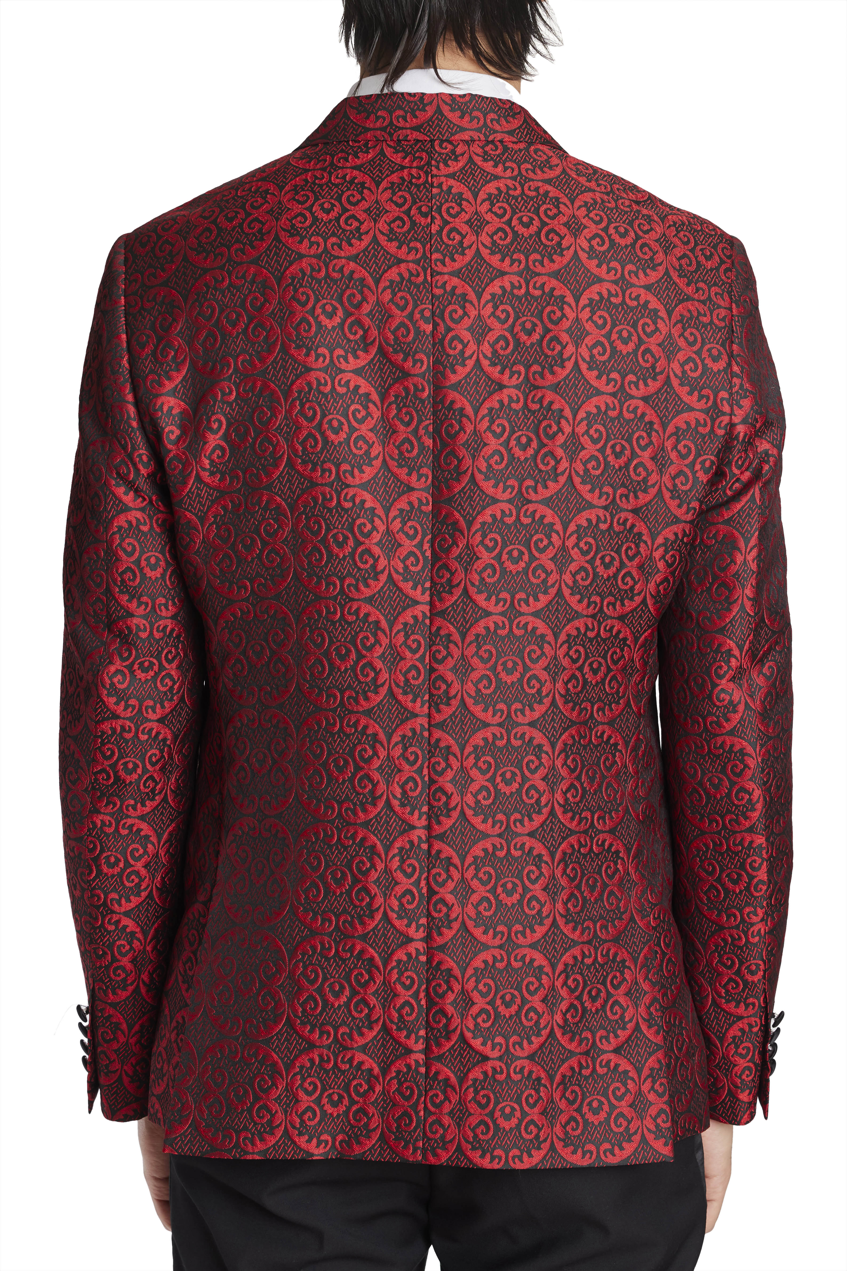 Osborne Notch Tux Jacket - slim - Red and Black