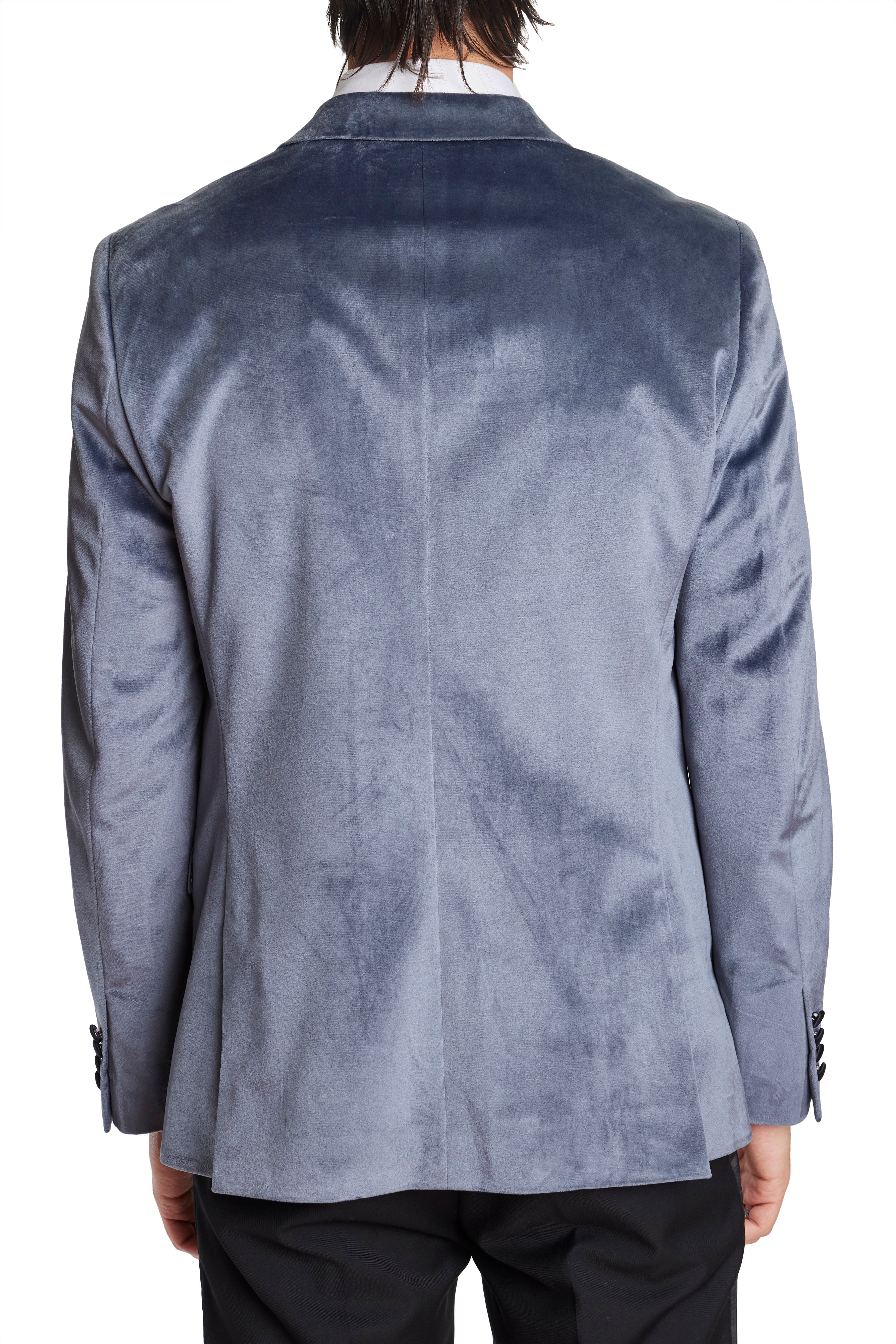 Grosvenor Peak Tux Jacket - slim - Dolphin Grey Velvet