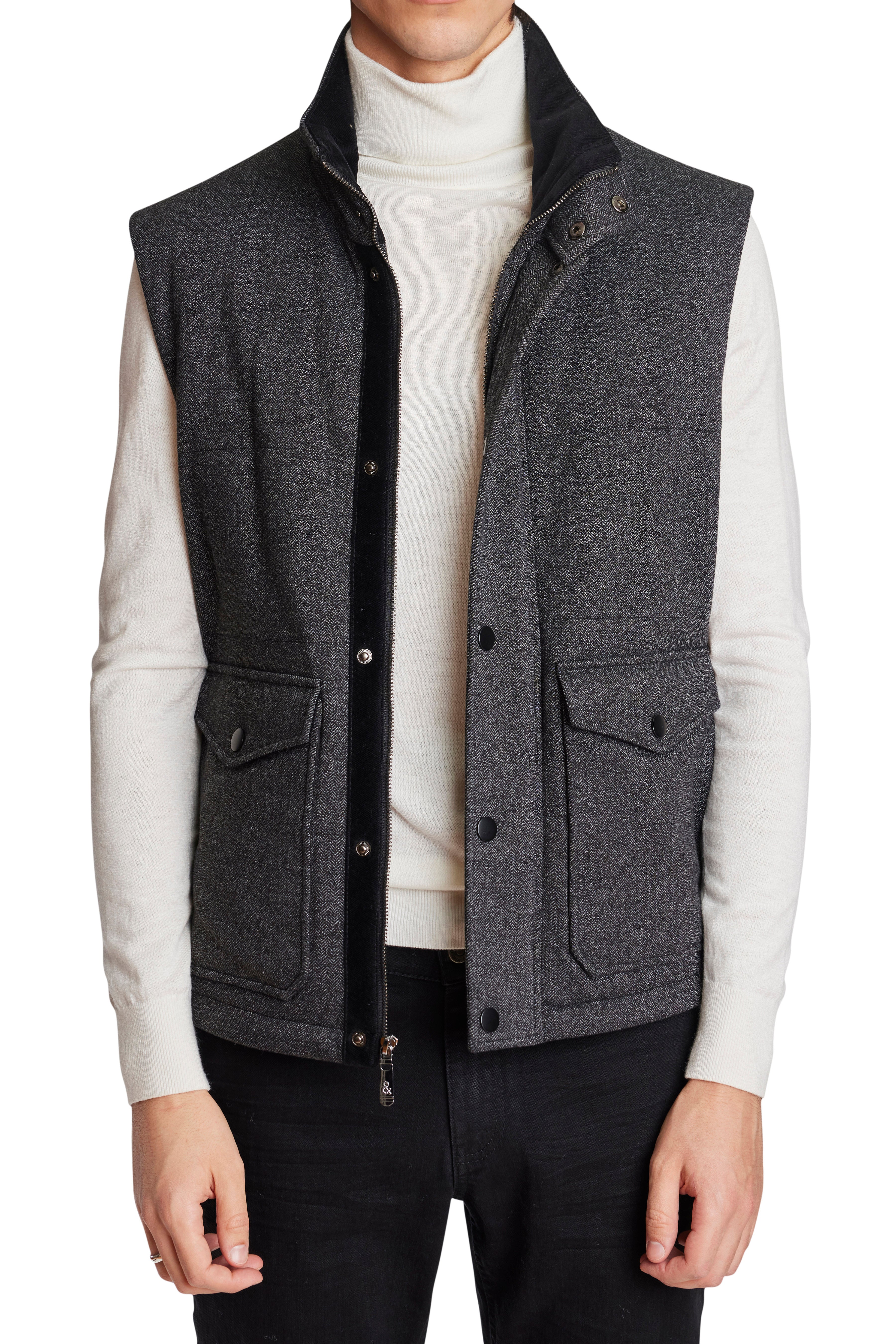 Herringbone puffer sales vest