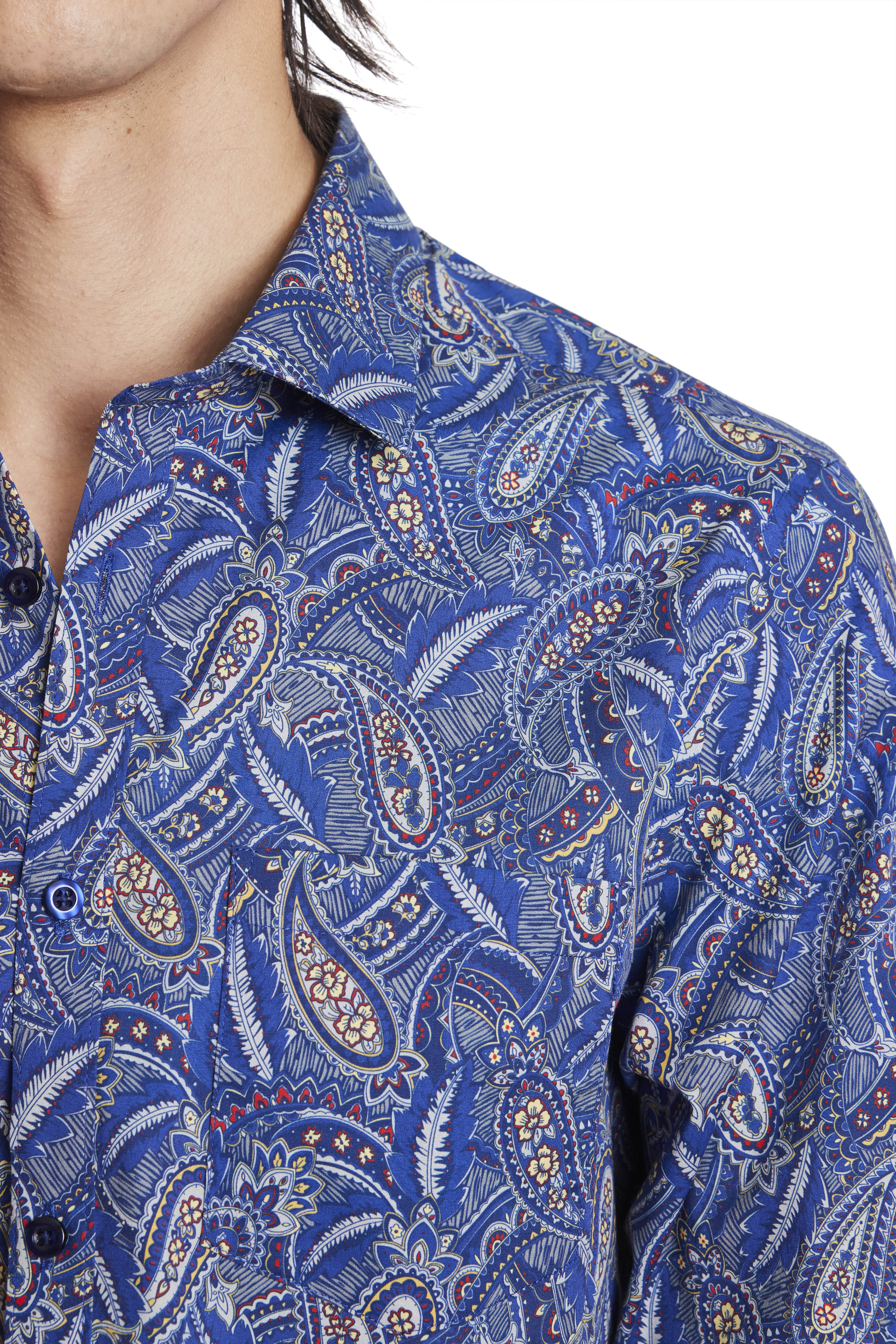 Samuel Spread Collar Shirt - New Blue Piasley