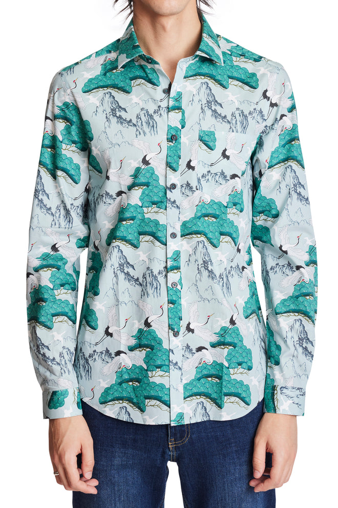 MORRIS TRIBUNE PAISLEY SHIRT - GREY