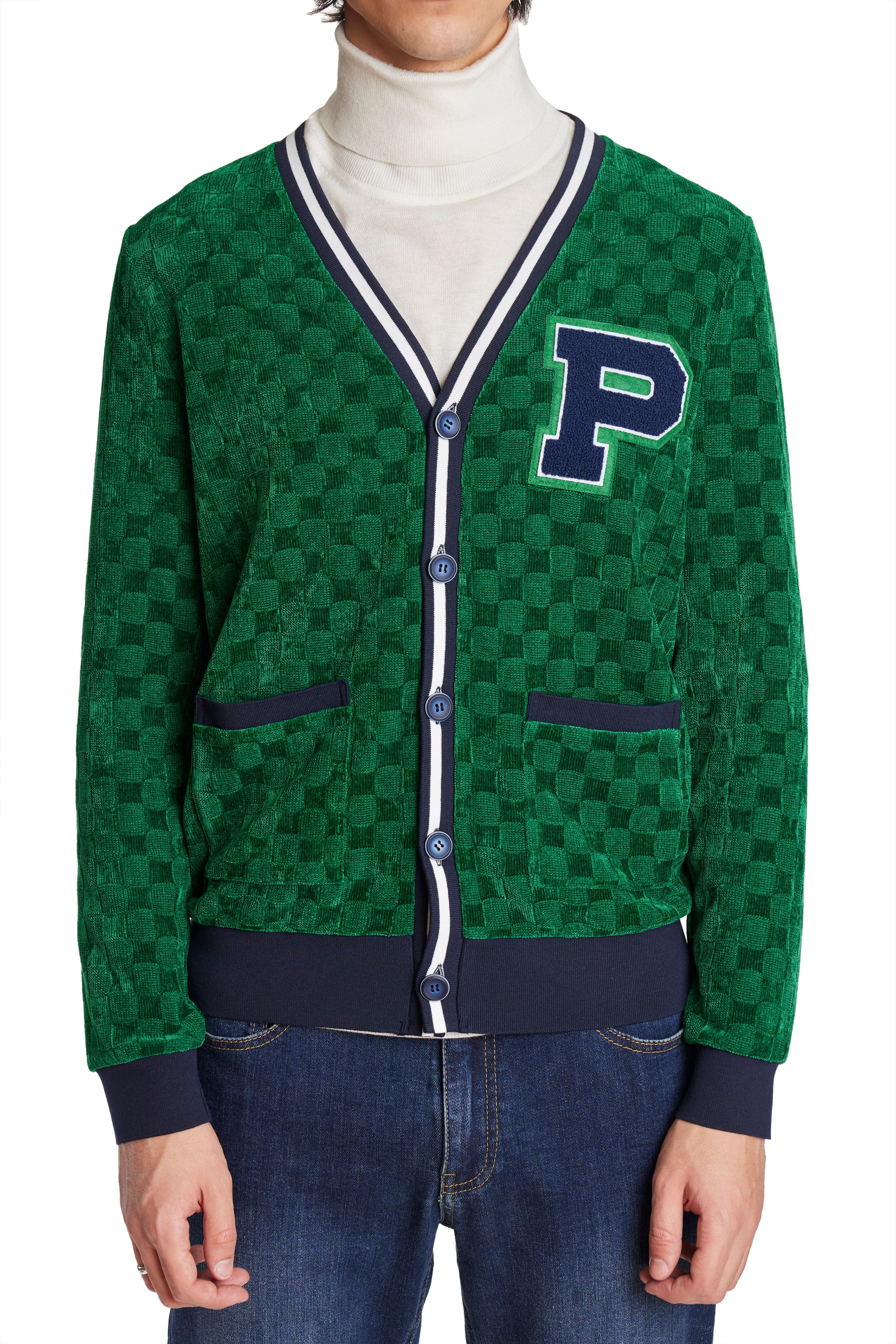 P & G Varsity Cardigan - Kelly Green