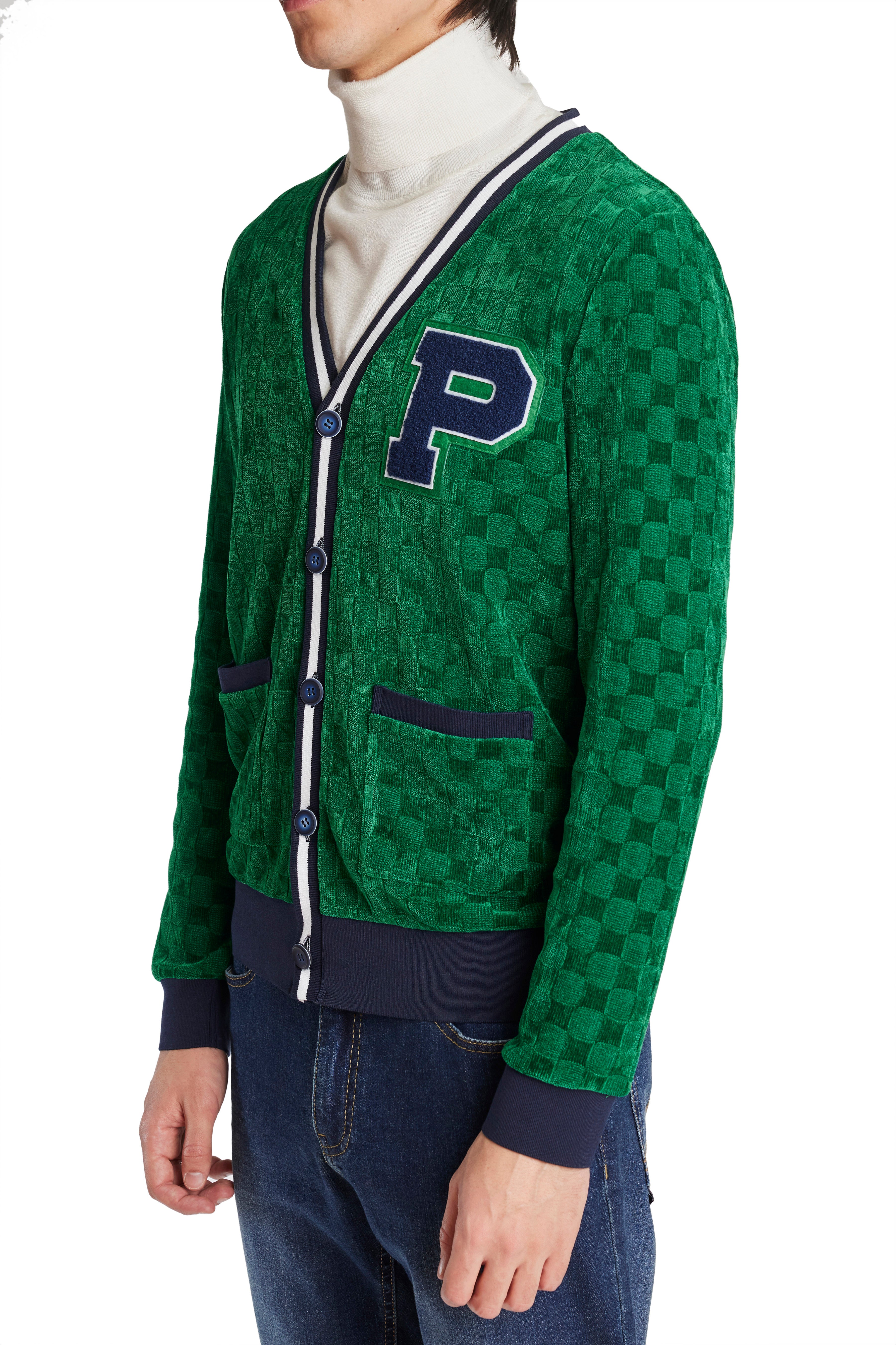 P & G Varsity Cardigan - Kelly Green