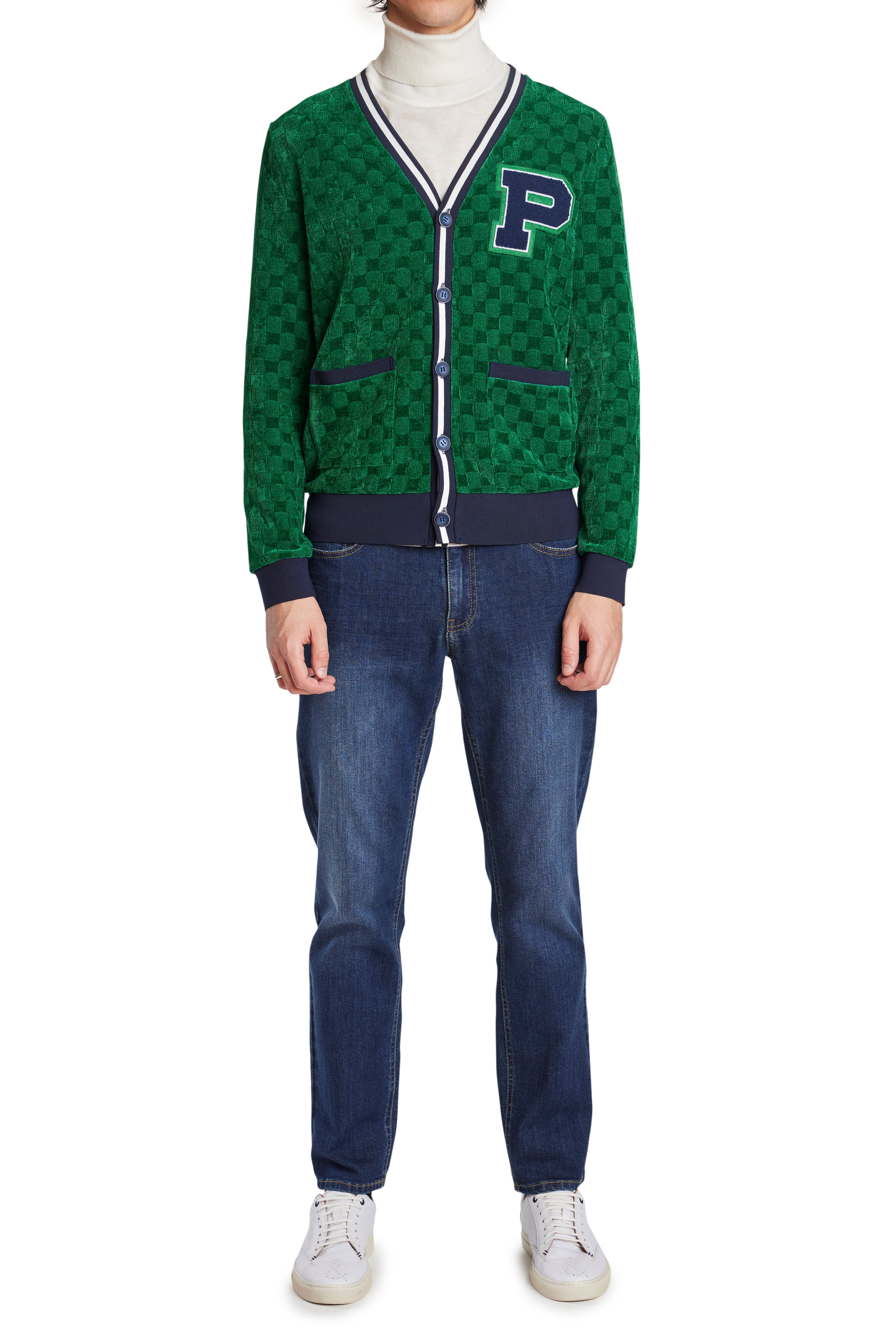 P & G Varsity Cardigan - Kelly Green