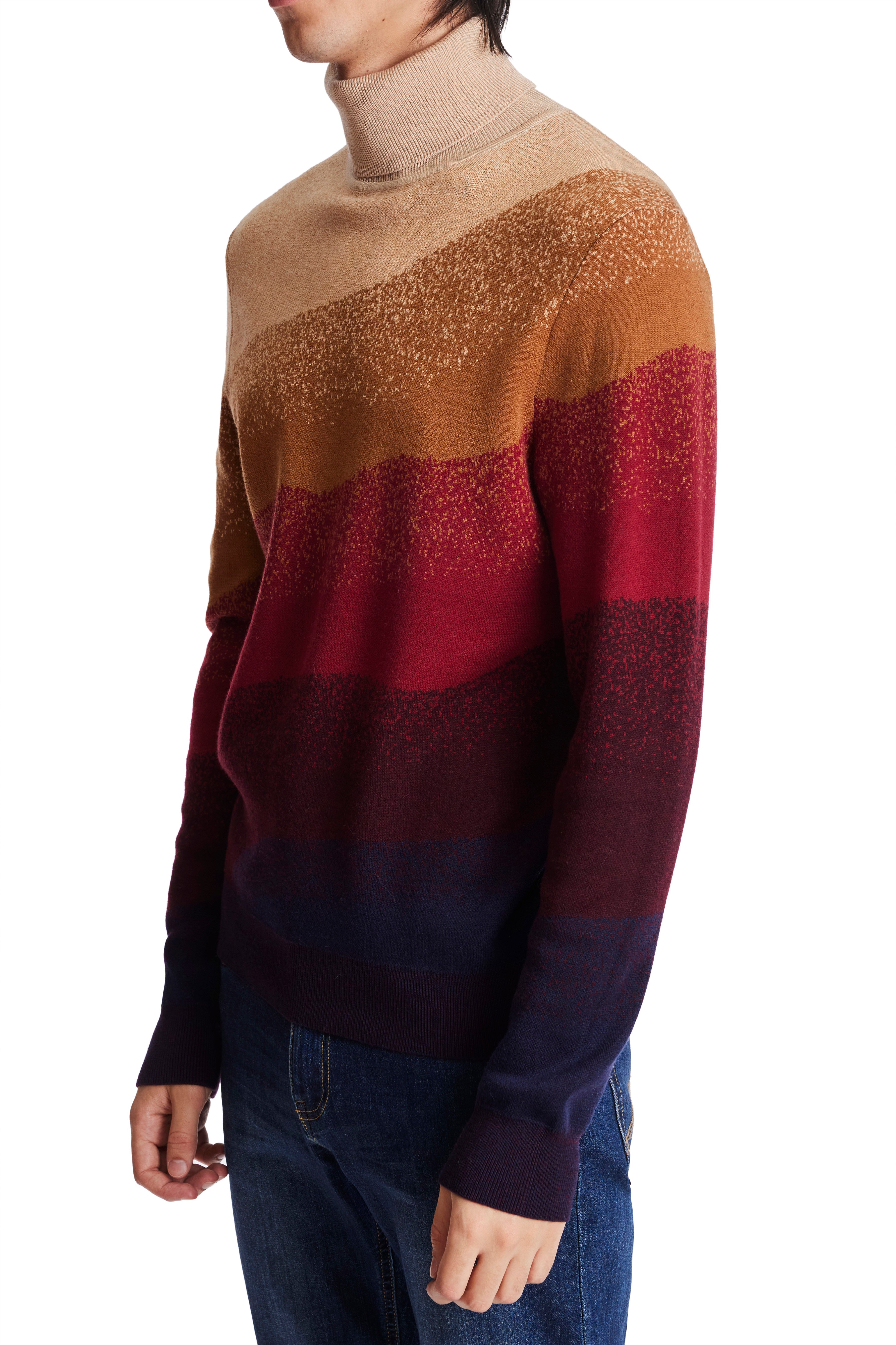 Multi Light Weight Turtleneck - Caramel Apple