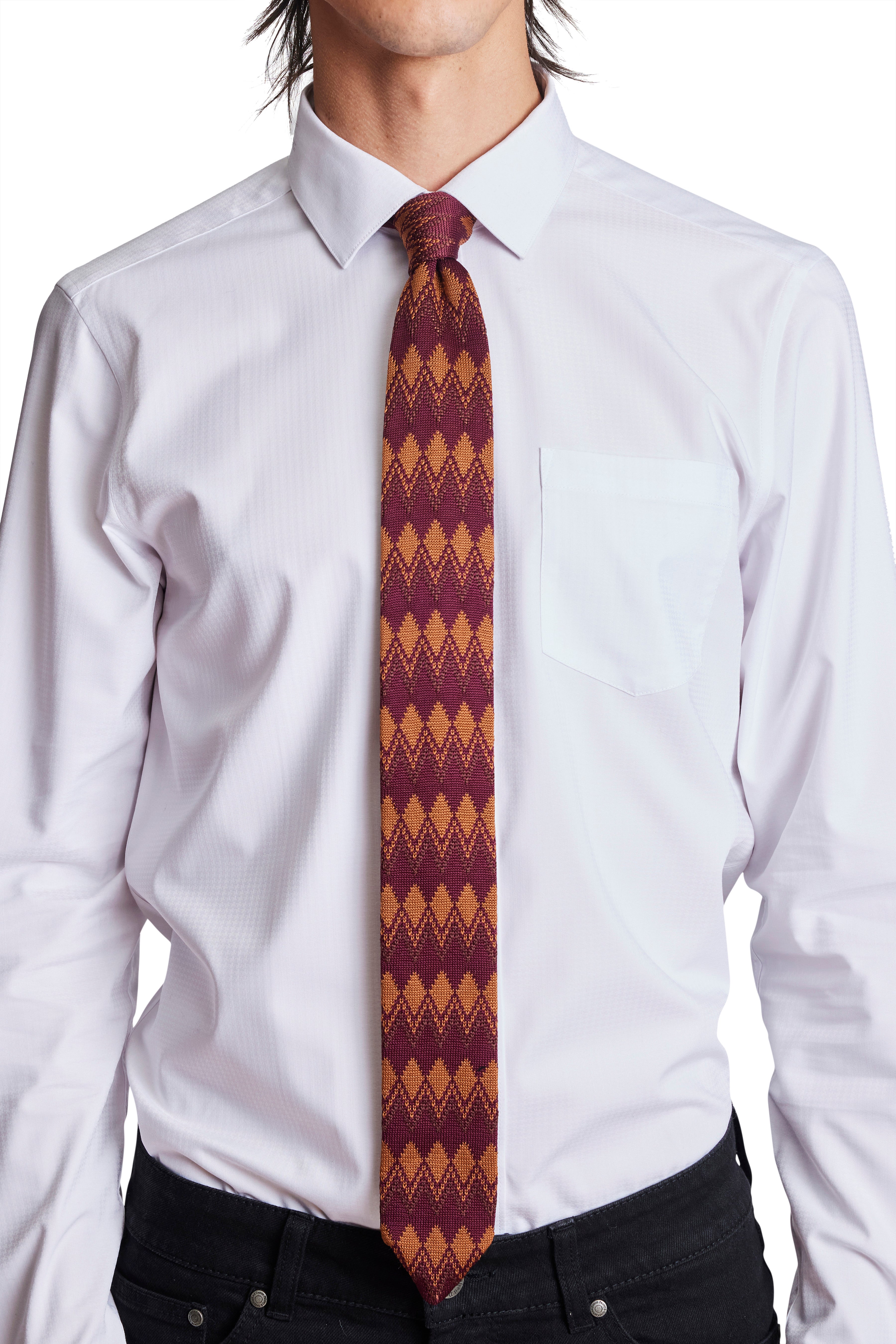 Stanley Lodge Knit Tie - Cherry Pecan