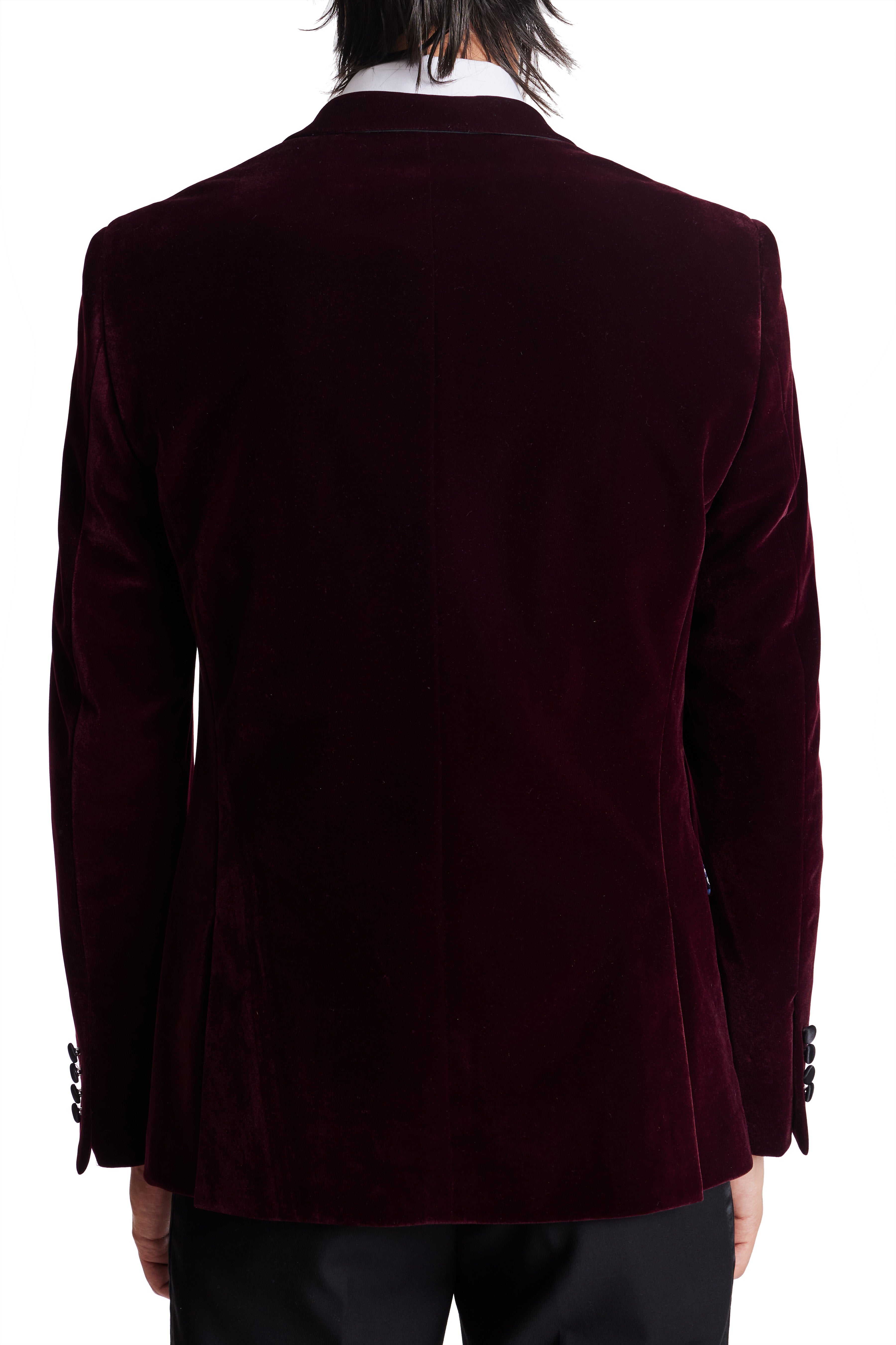 Grosvenor Peak Tux Jacket - slim - Rich Burgundy Velvet
