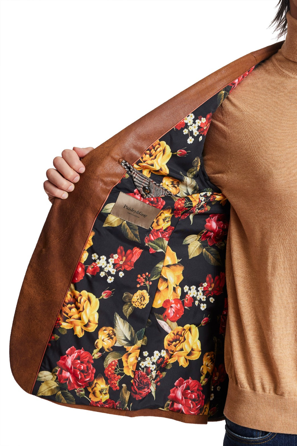 Ed Vegan Leather Sport Jacket - slim - Cognac Vegan Leather
