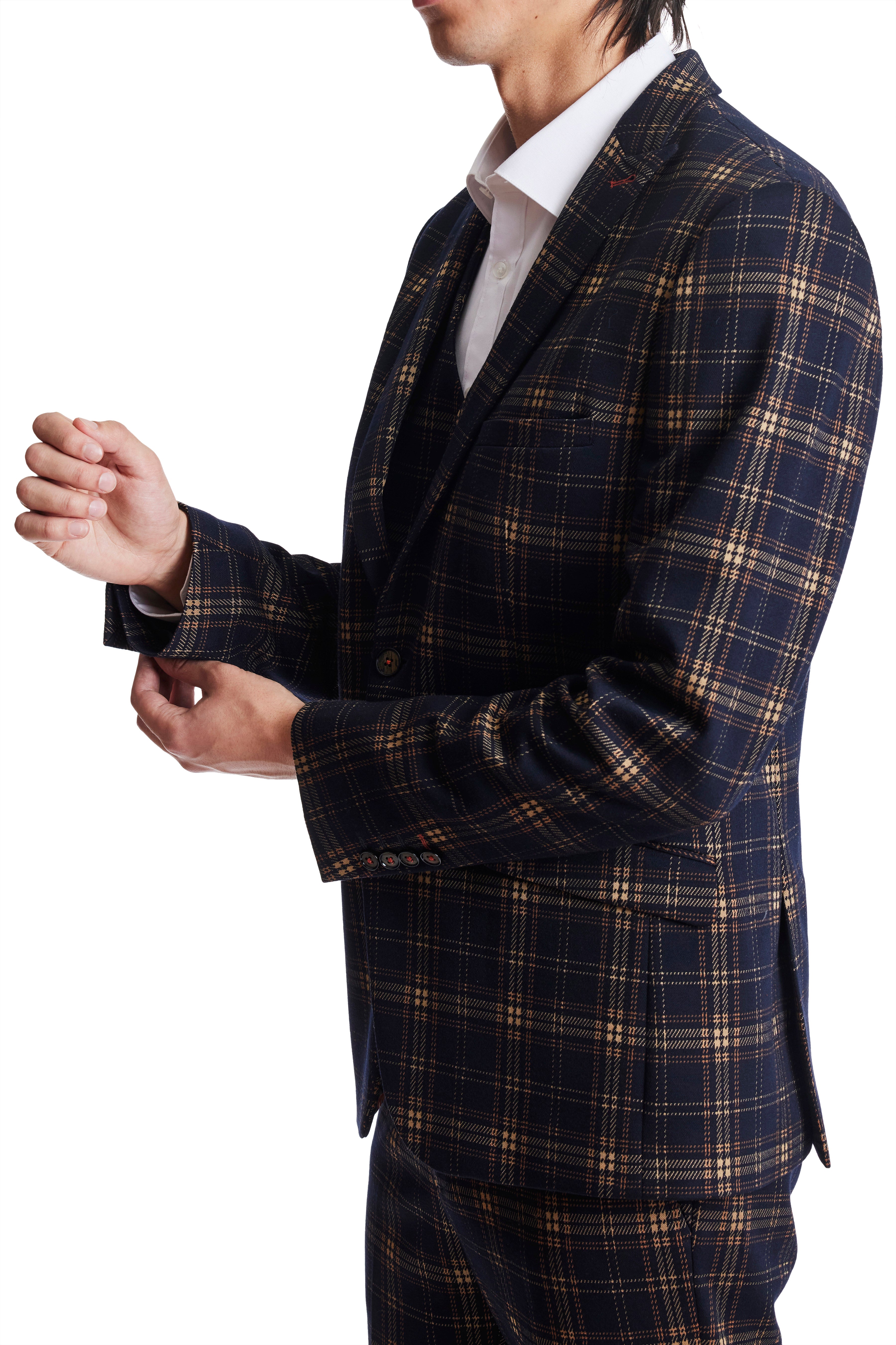 Ashton Peak Jacket - slim - Navy Tan Pumpkin