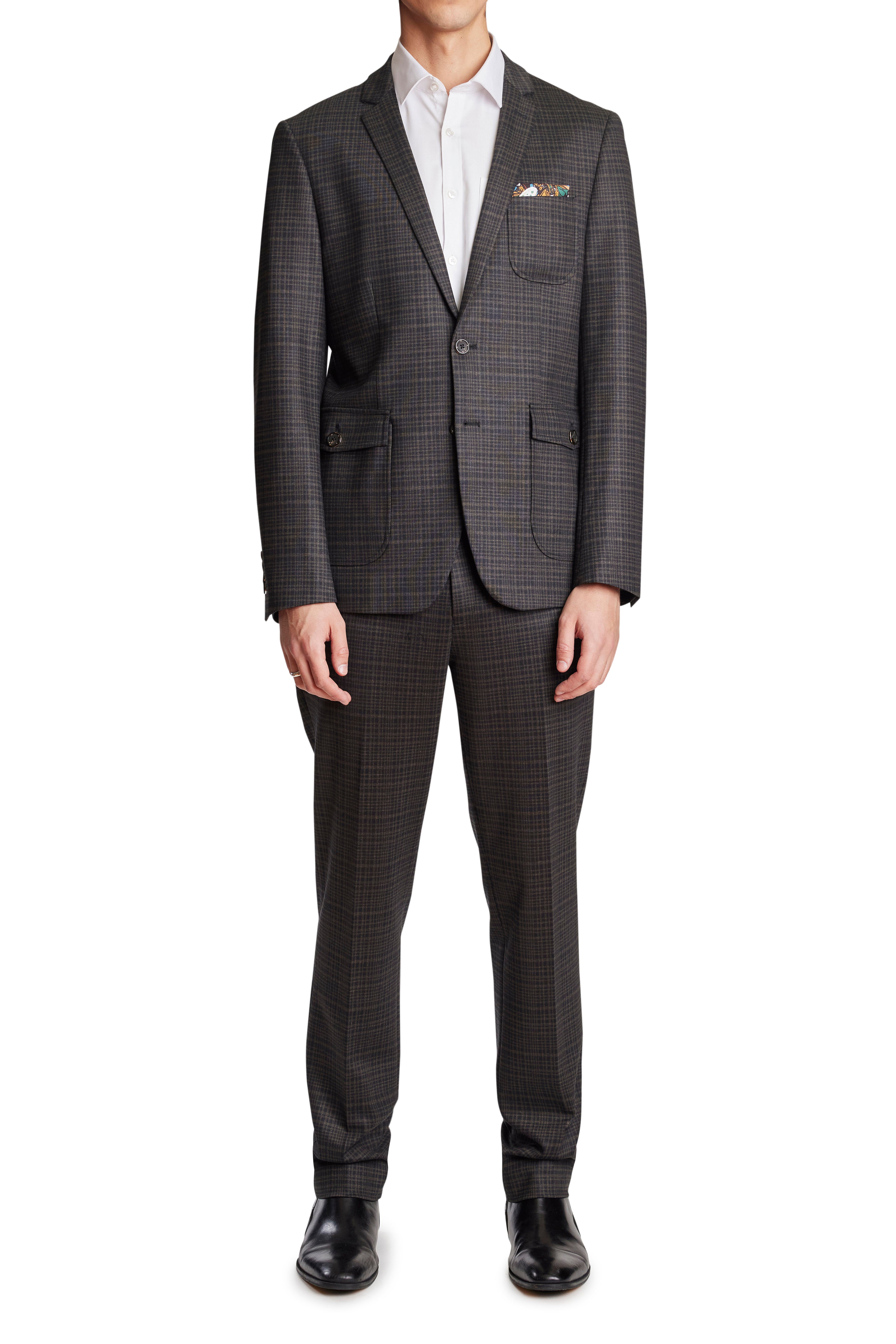 Downing Pants - slim - Brown Black Small Check