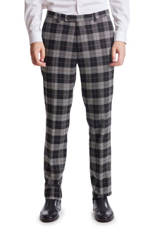  Downing Pants - slim - Black White Gold Plaid