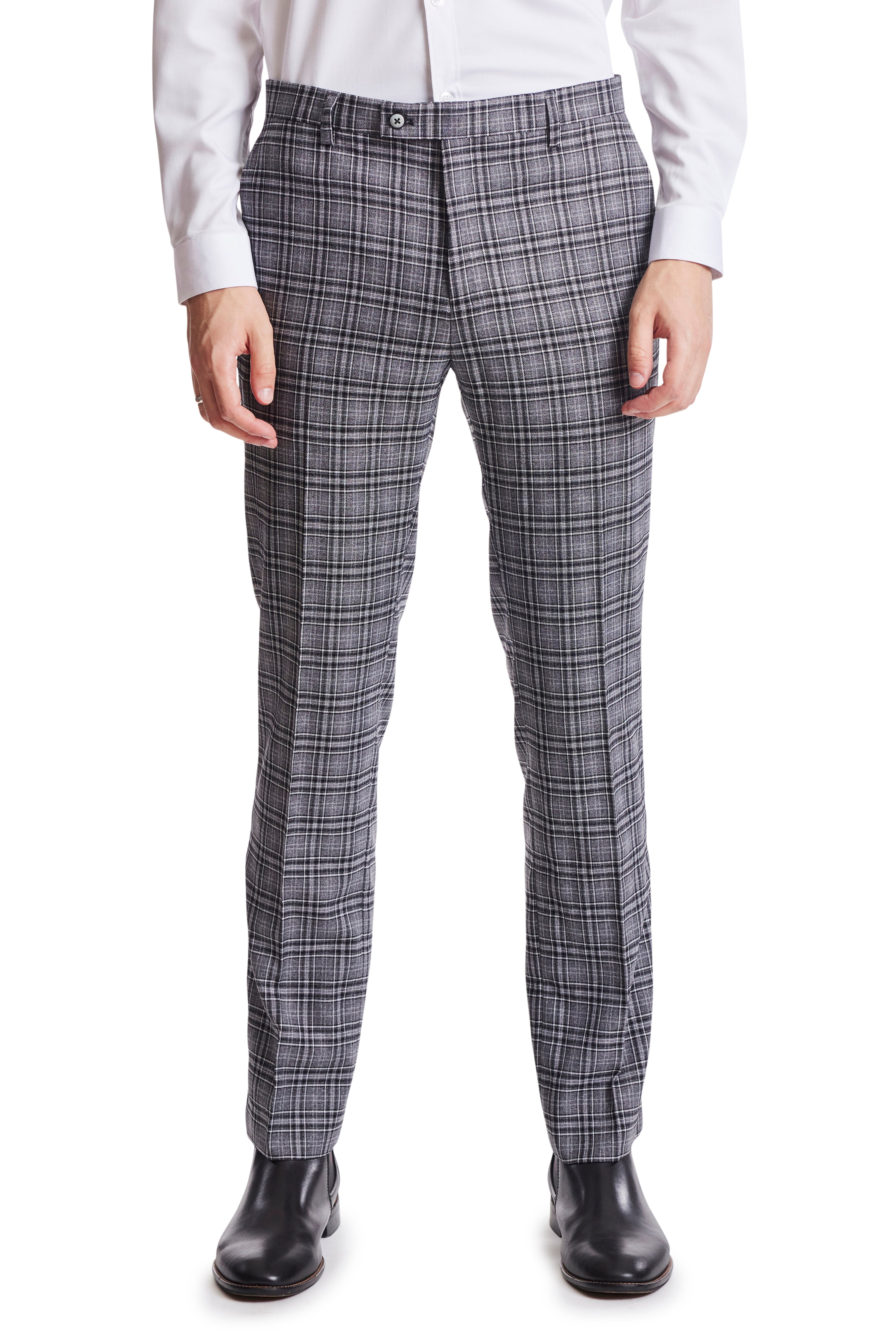 Downing Pants - slim - Grey Blk Big Check