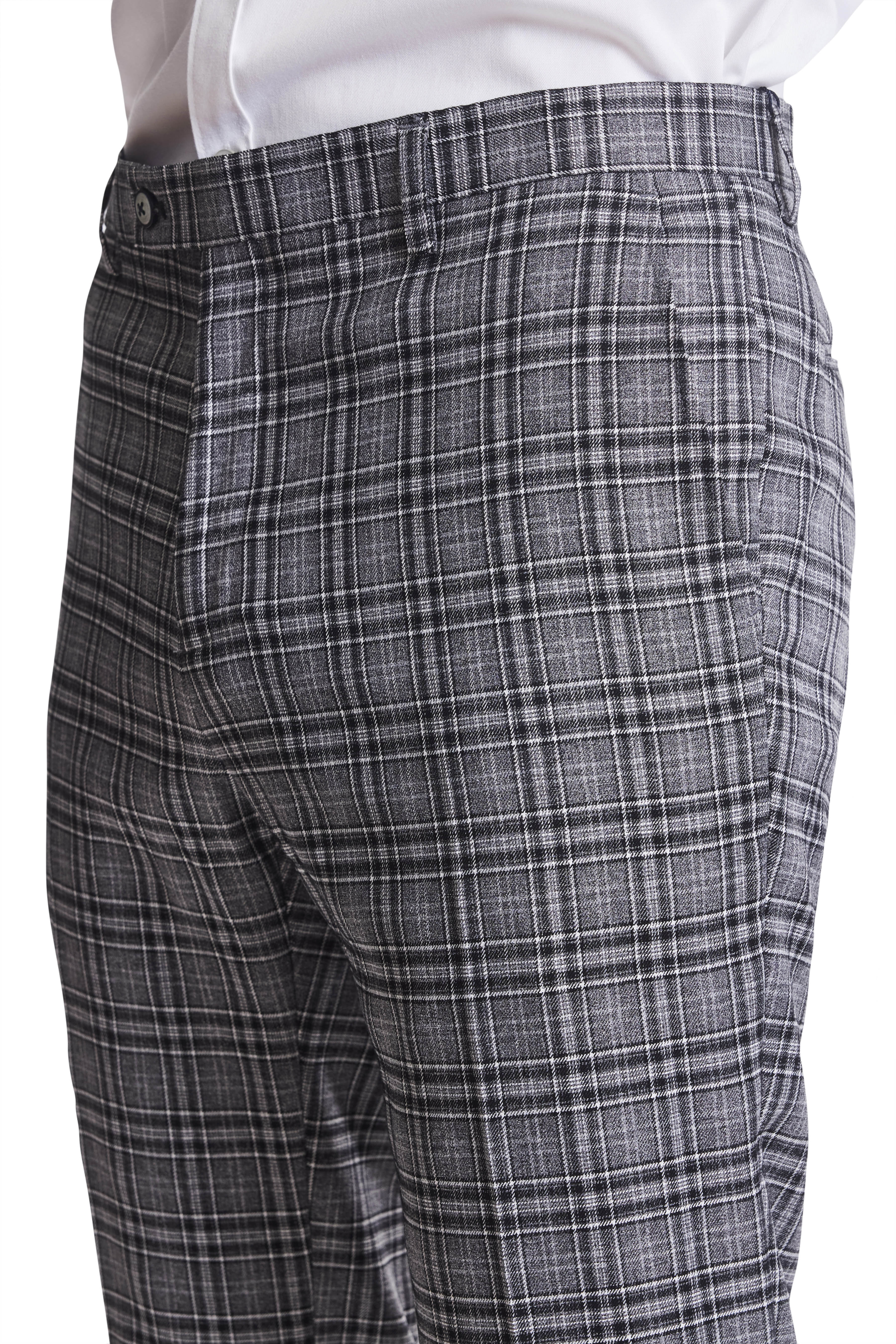 Downing Pants - slim - Grey Blk Big Check