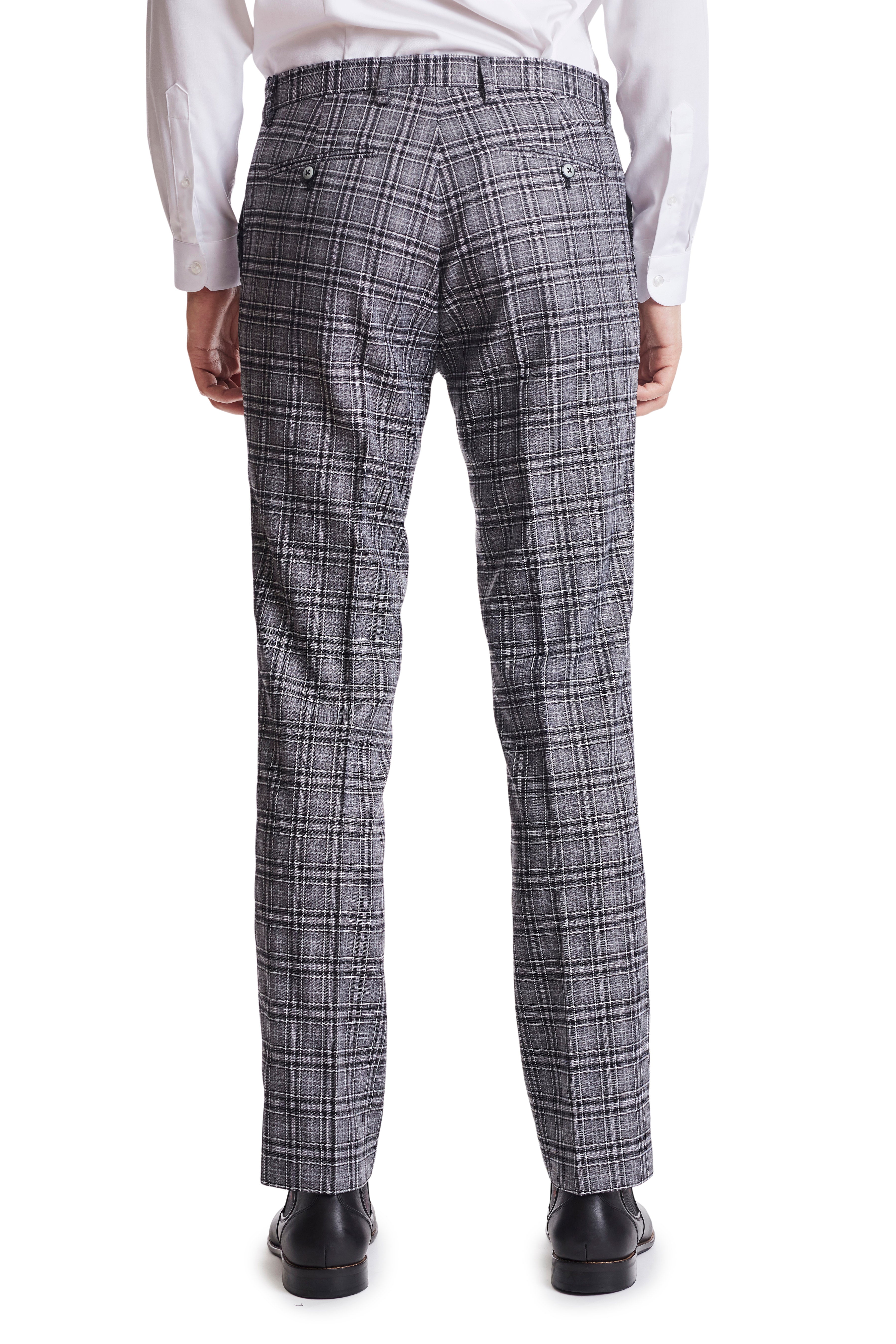 Downing Pants - slim - Grey Blk Big Check