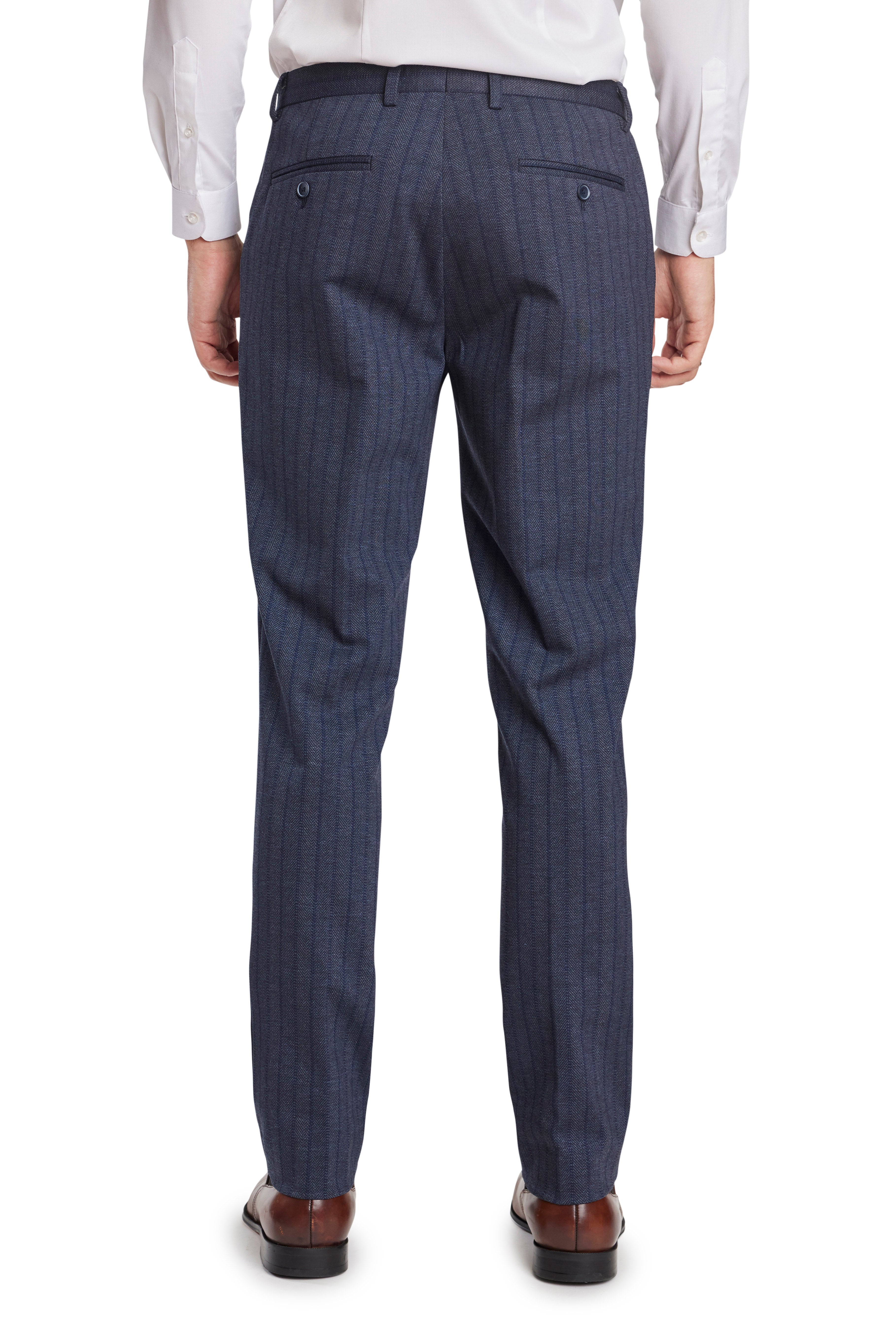 Downing Pants - slim - Navy Char Herringbone