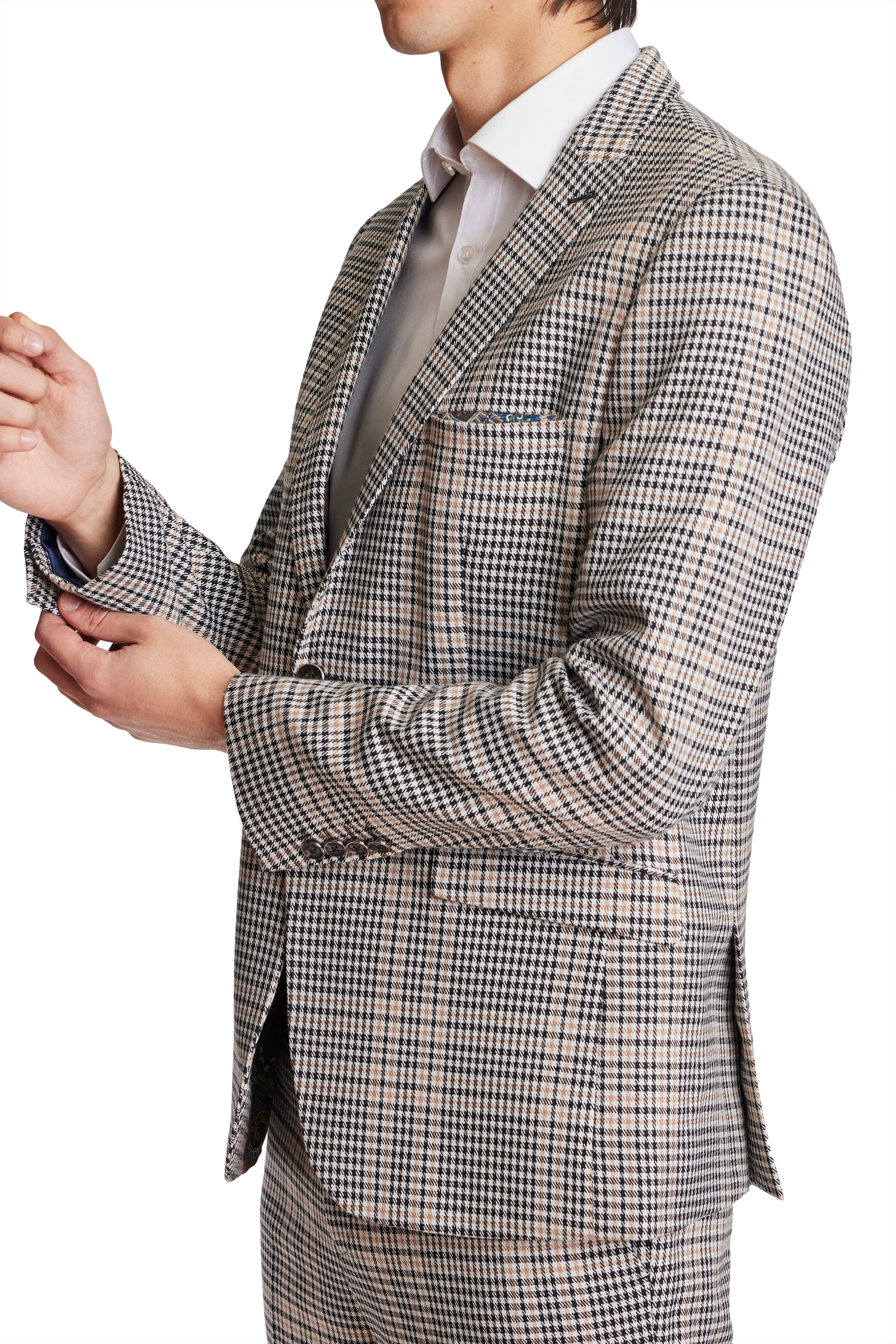 Ashton Peak Jacket - slim - Black Tan Houndstooth