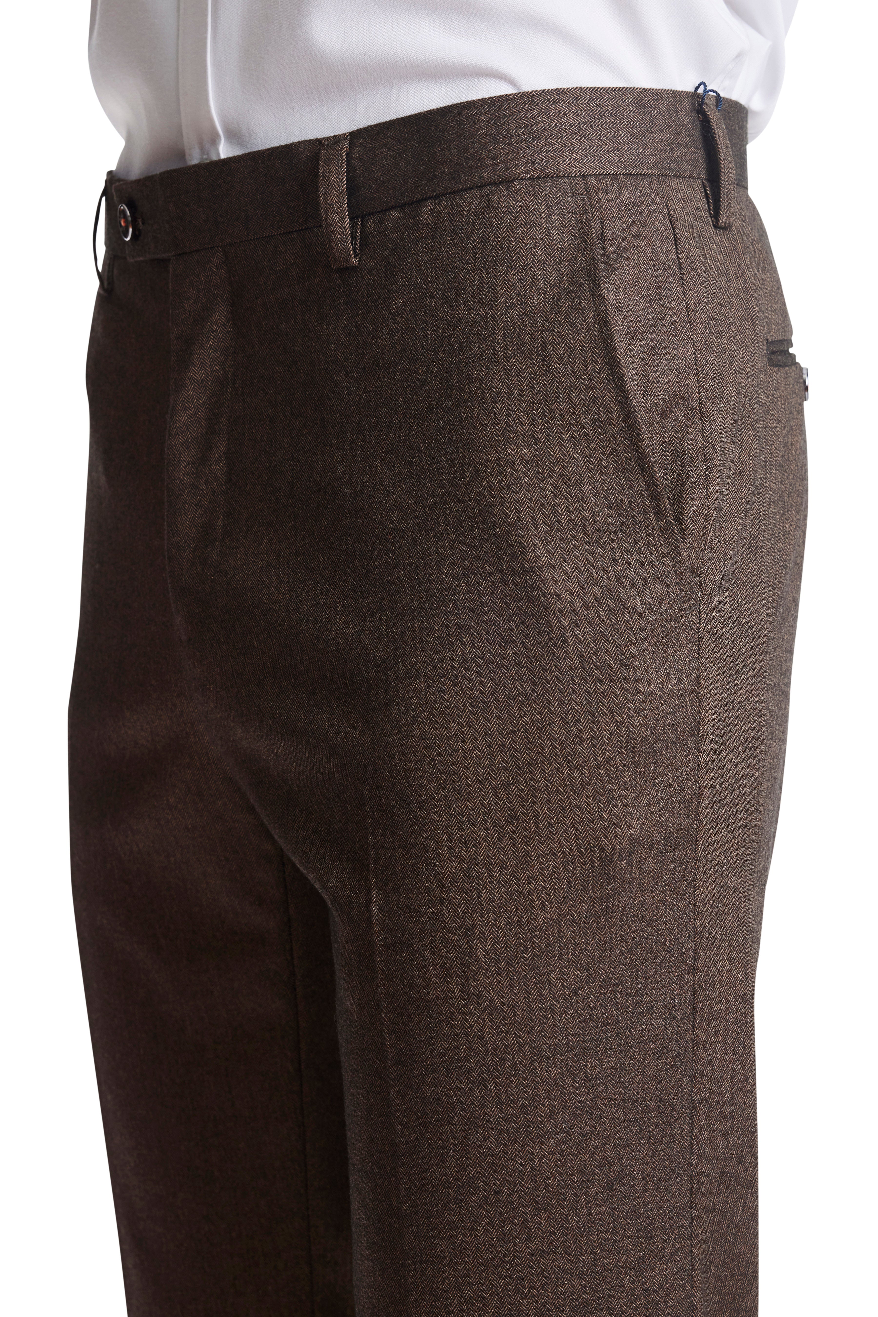 Downing Pants - slim - Coco Herringbone