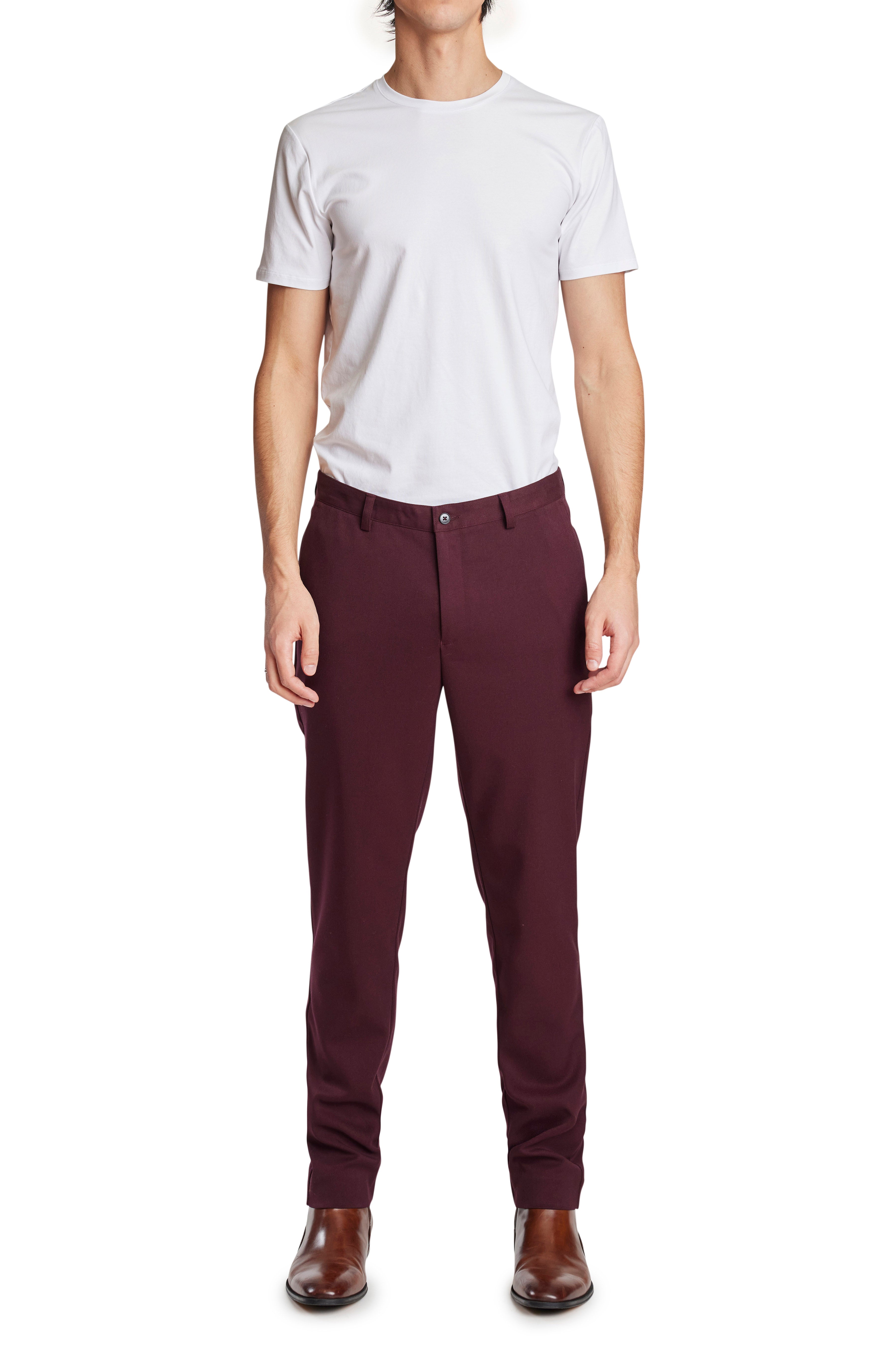 Carlton Tapered Chino Pants - Maroon