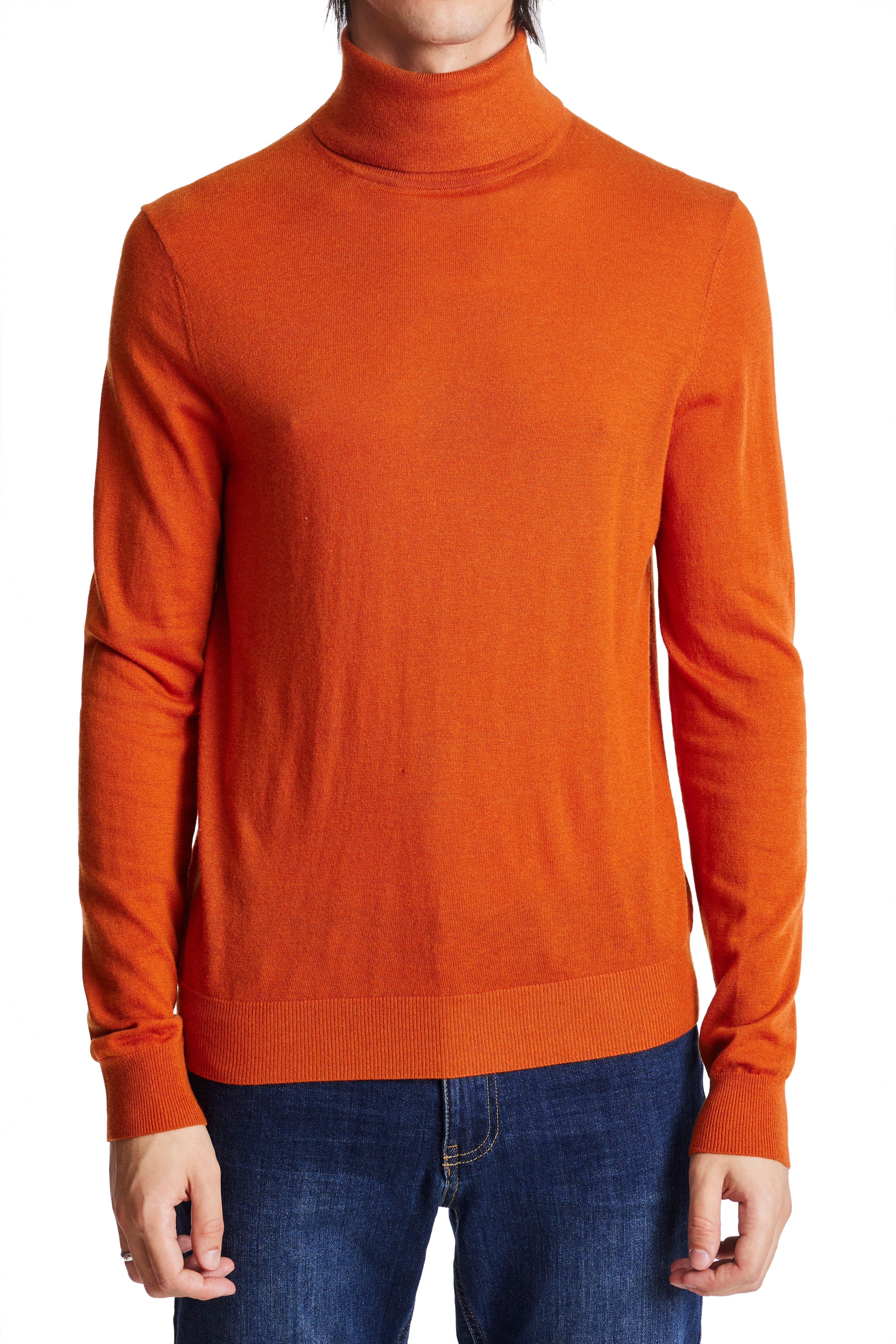 Fine Gauge Turtleneck Caramel Pecan Paisley Gray