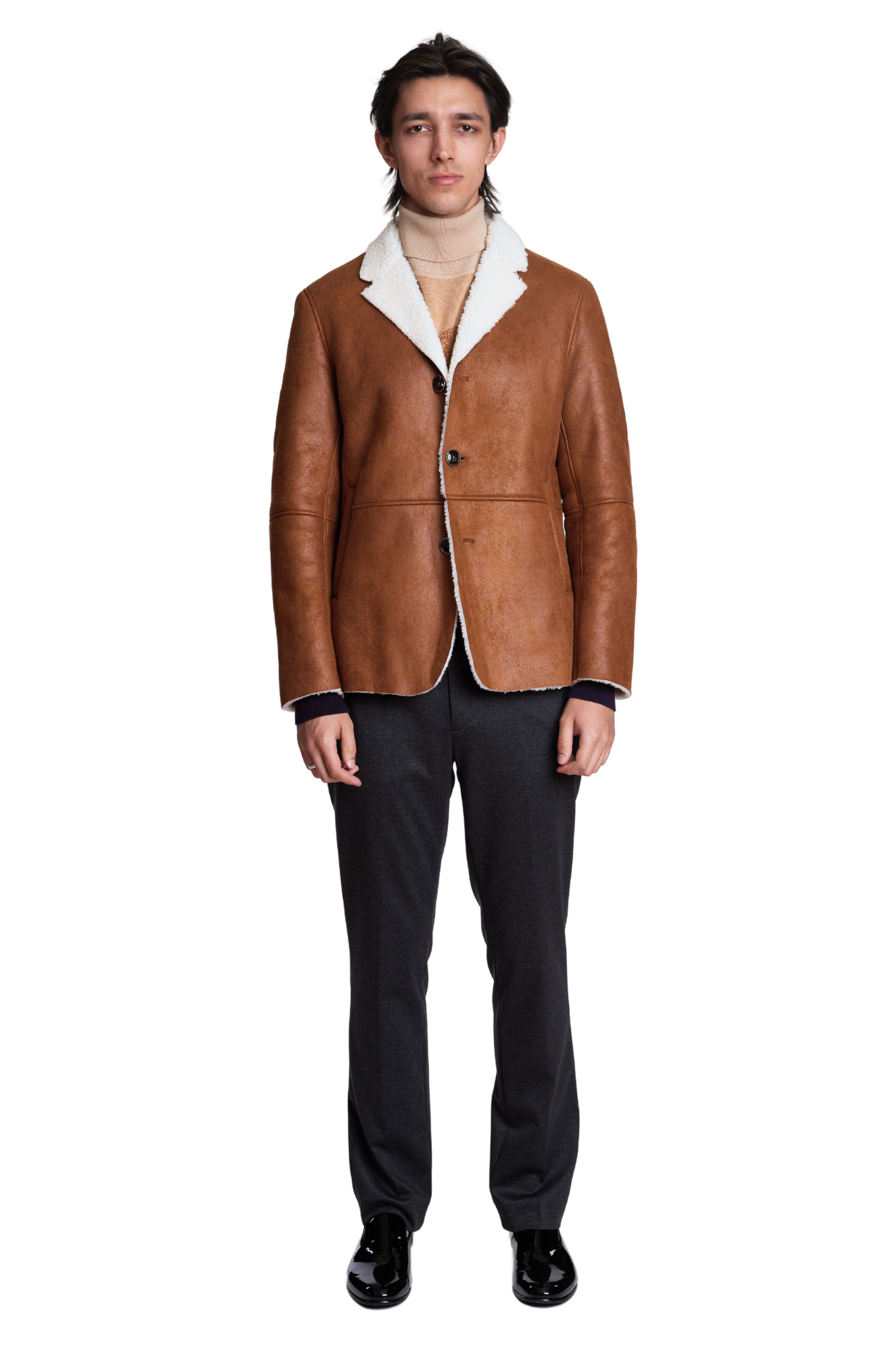 Sherpa Blazer - slim - Cognac Sherpa