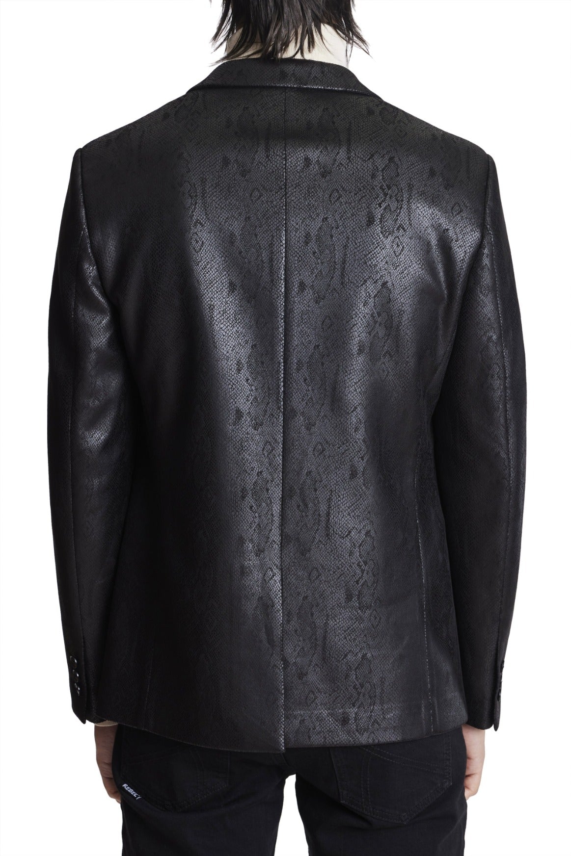 Ed Vegan Leather Sport Jacket - Black Snake