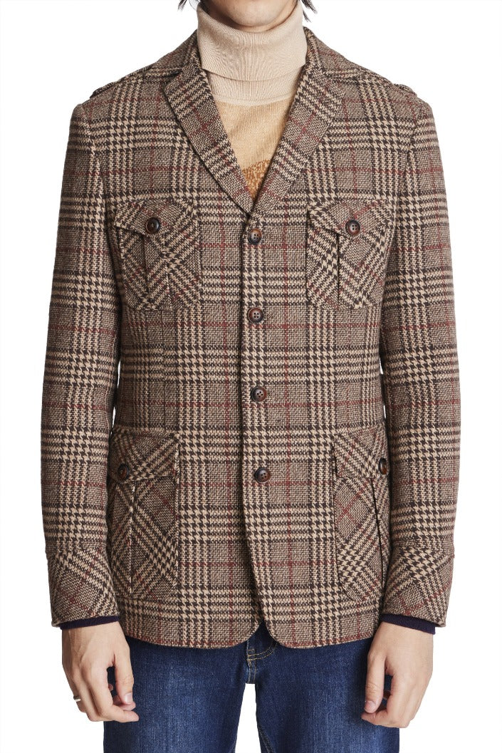 Utility Jacket - Brown Rust Plaid