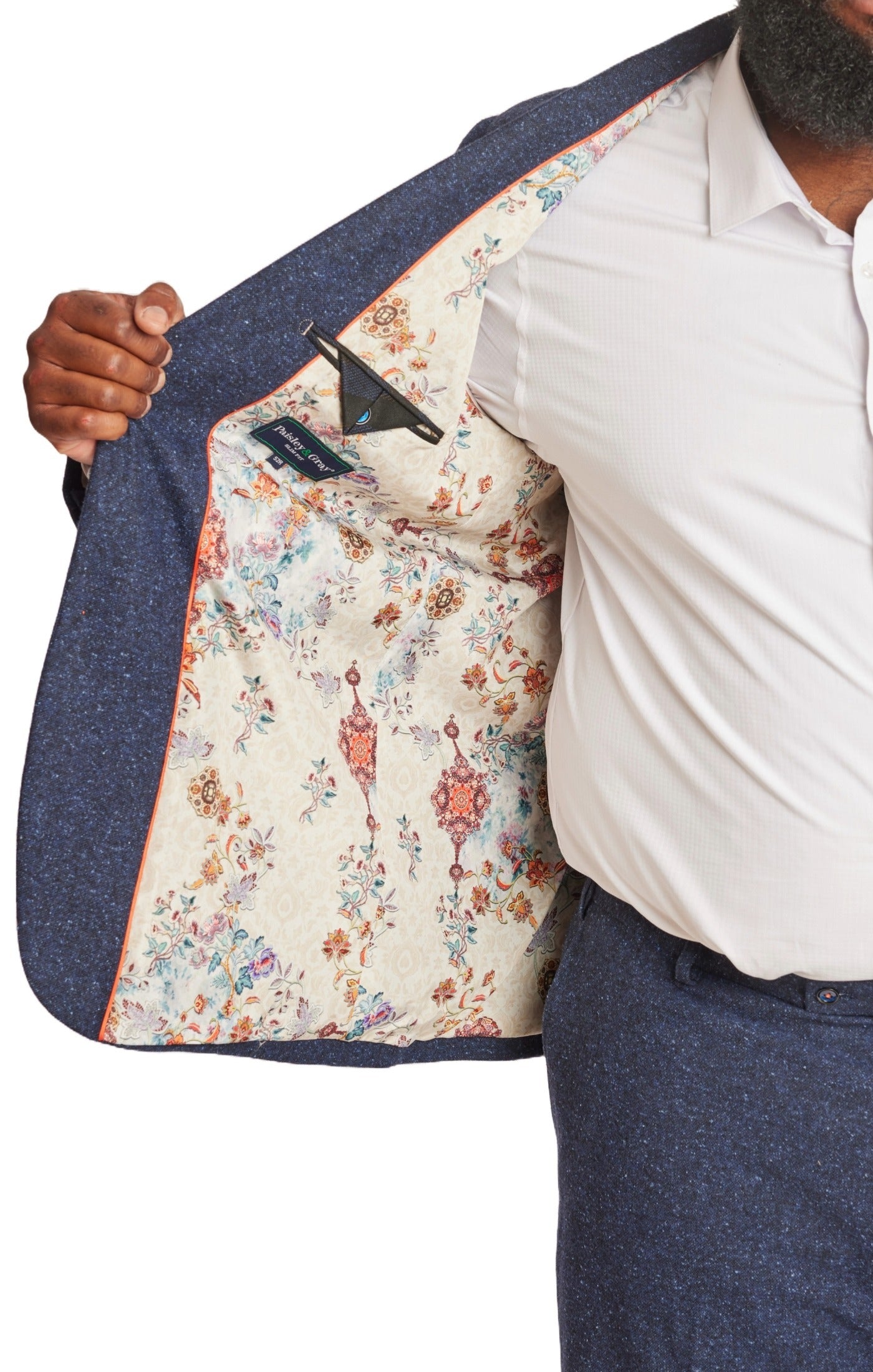 Big & Tall Bromley Notch Jacket - Blue Speckle