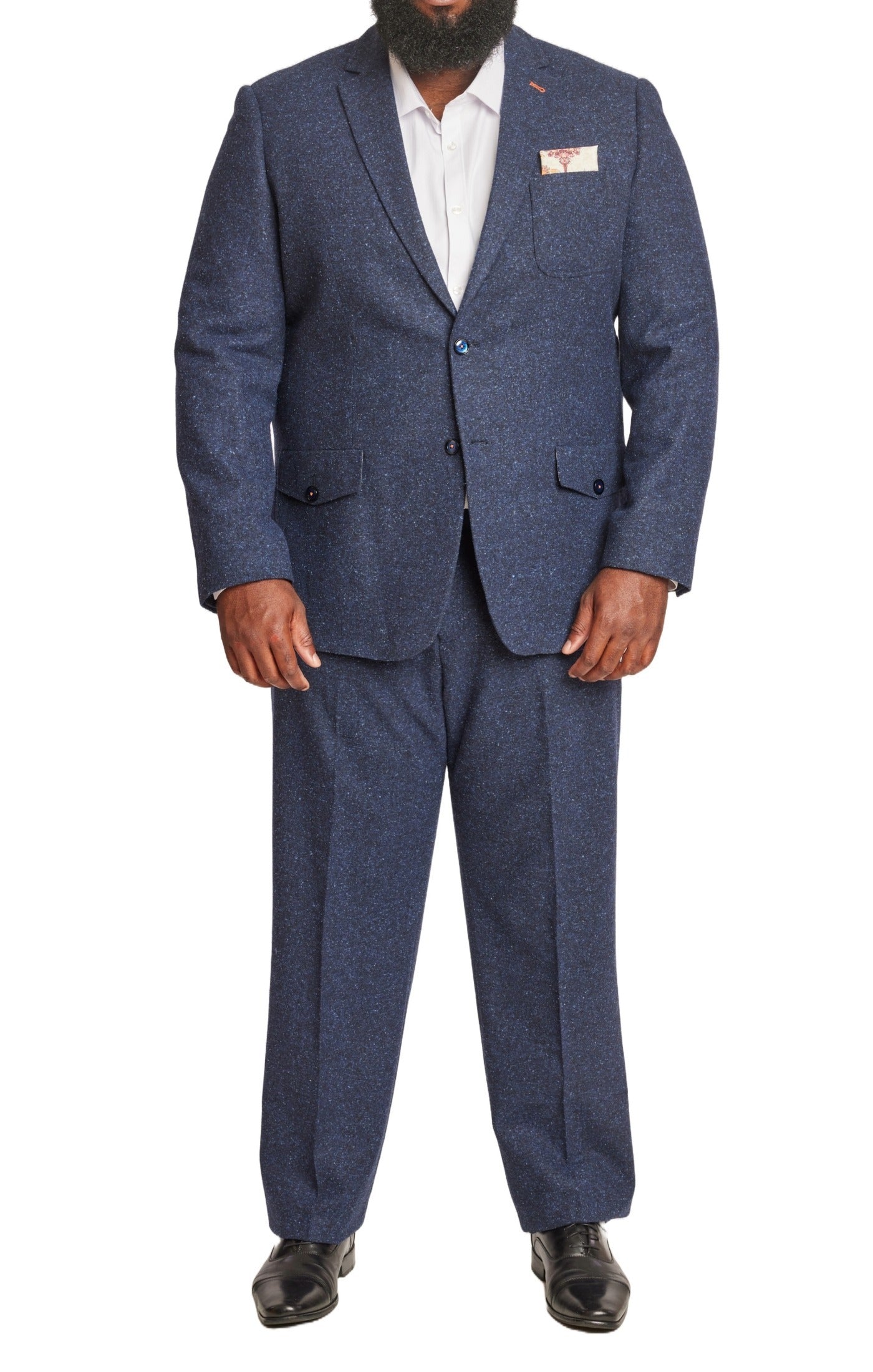 Big & Tall Bromley Notch Jacket - Blue Speckle