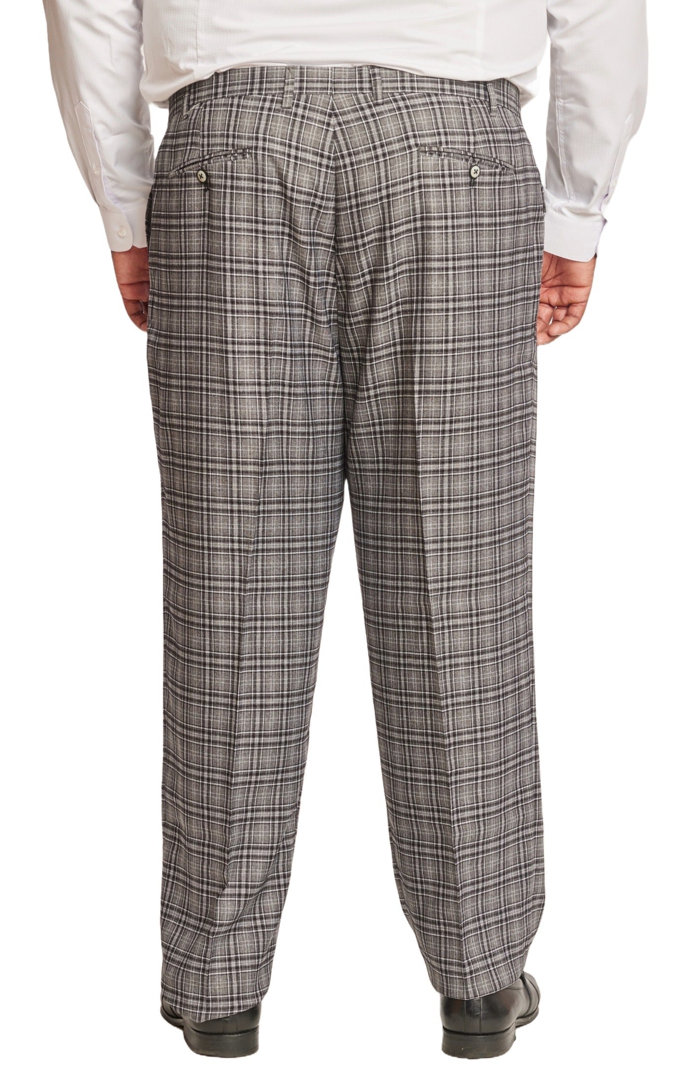 Big & Tall Downing Pants - Grey Black Big Check