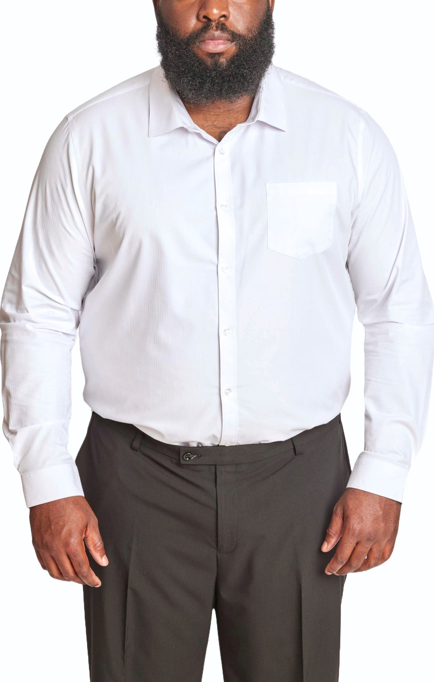 Big and tall white dress shirt top