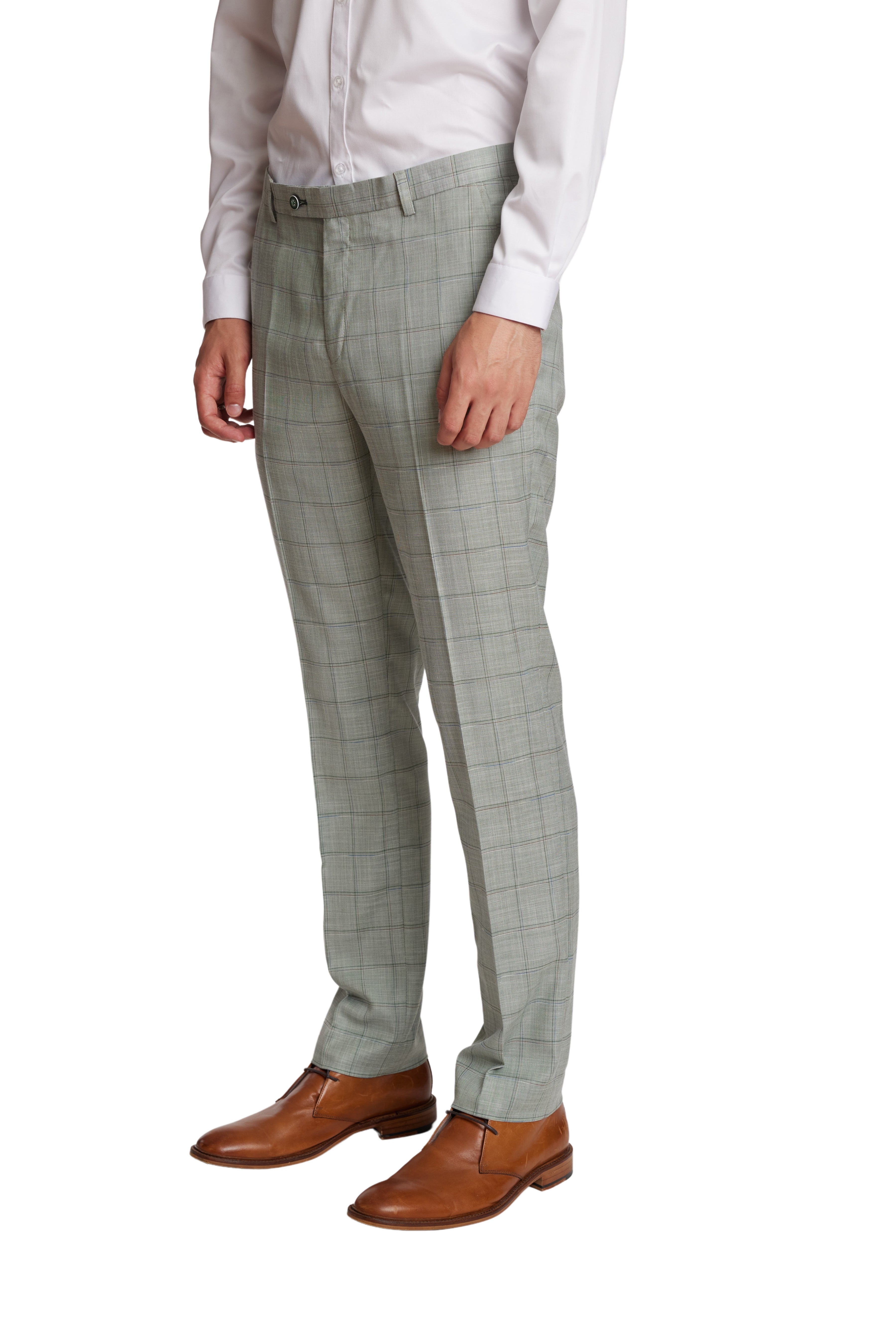 Downing Pants - slim - Green Double Check