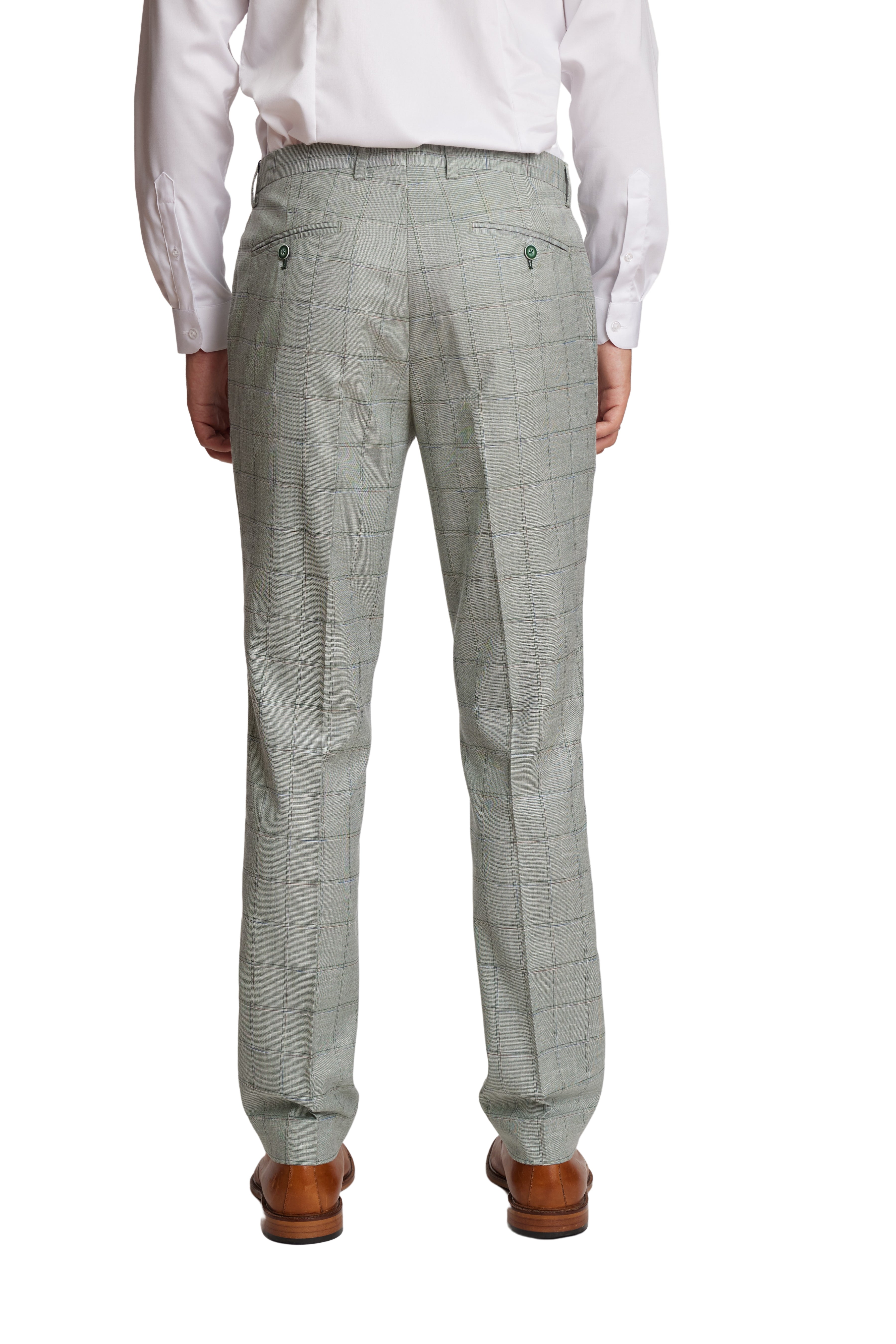 Downing Pants - slim - Green Double Check