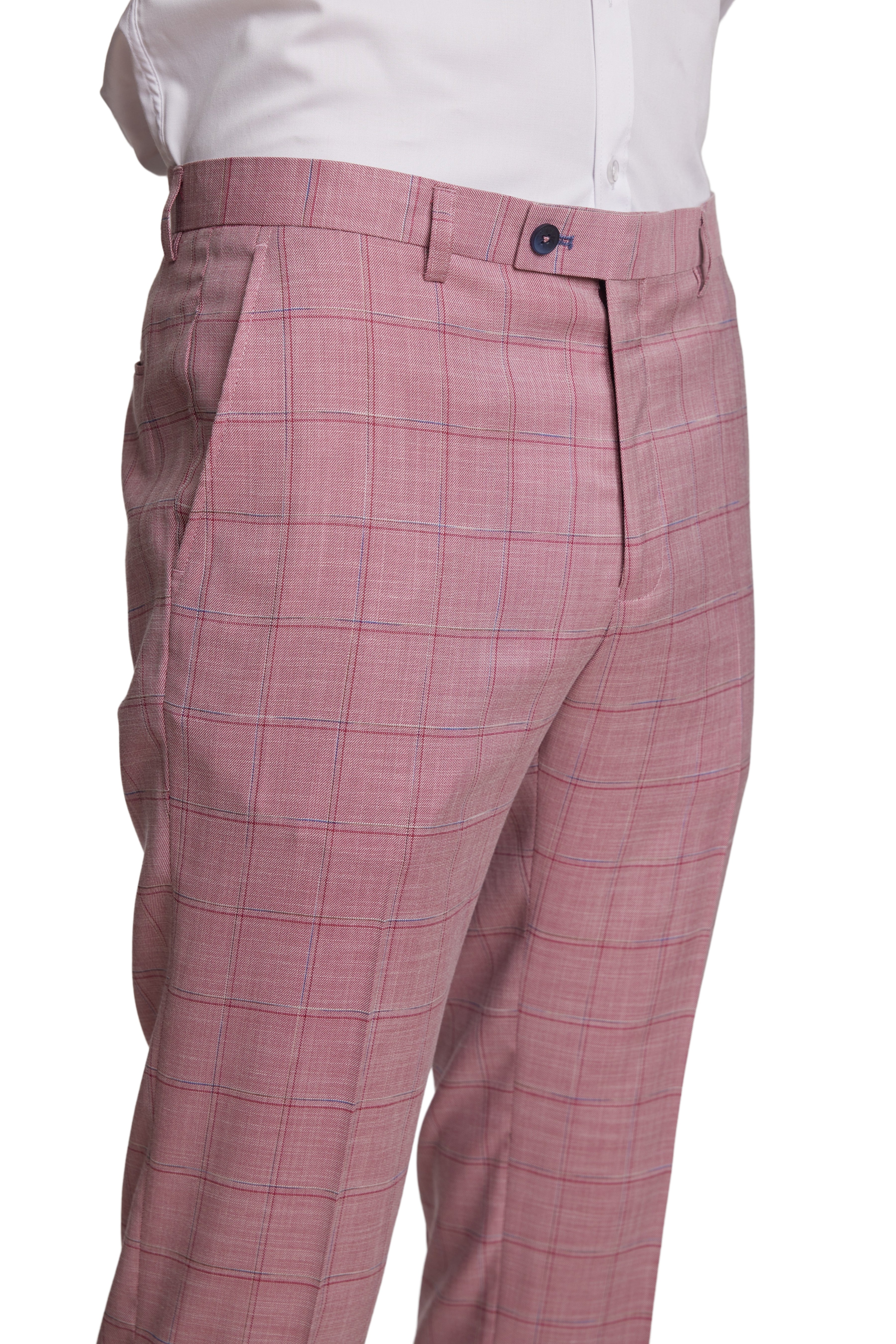 Big & Tall Downing Pants - Pink Double Check
