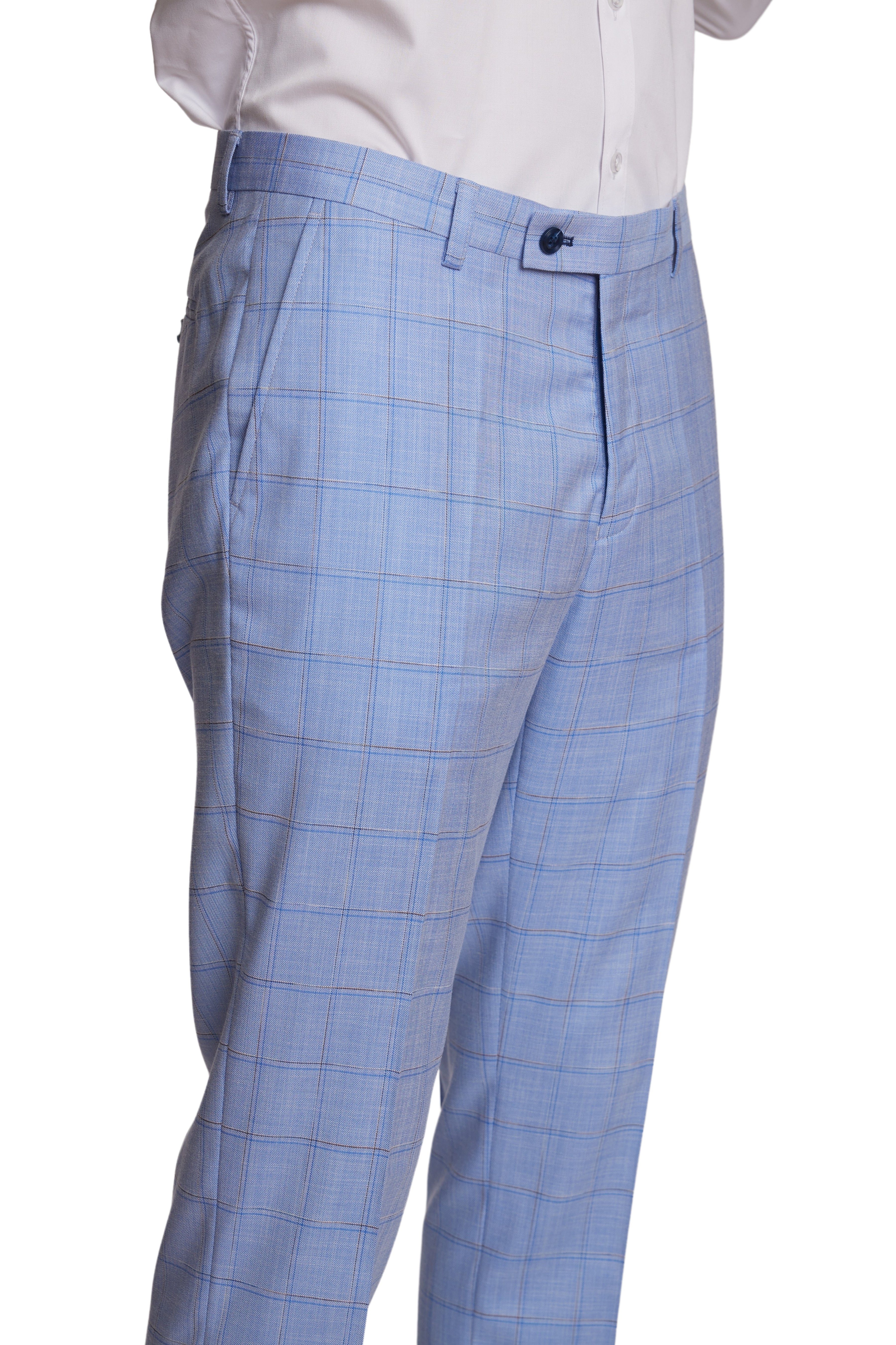 Big & Tall Downing Pants - Blue Double Check