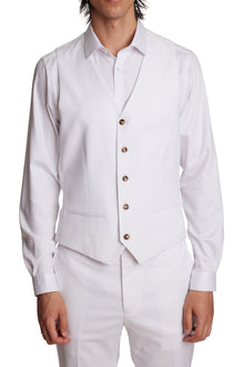  Eaton 5 Button Vest - slim - Summer White