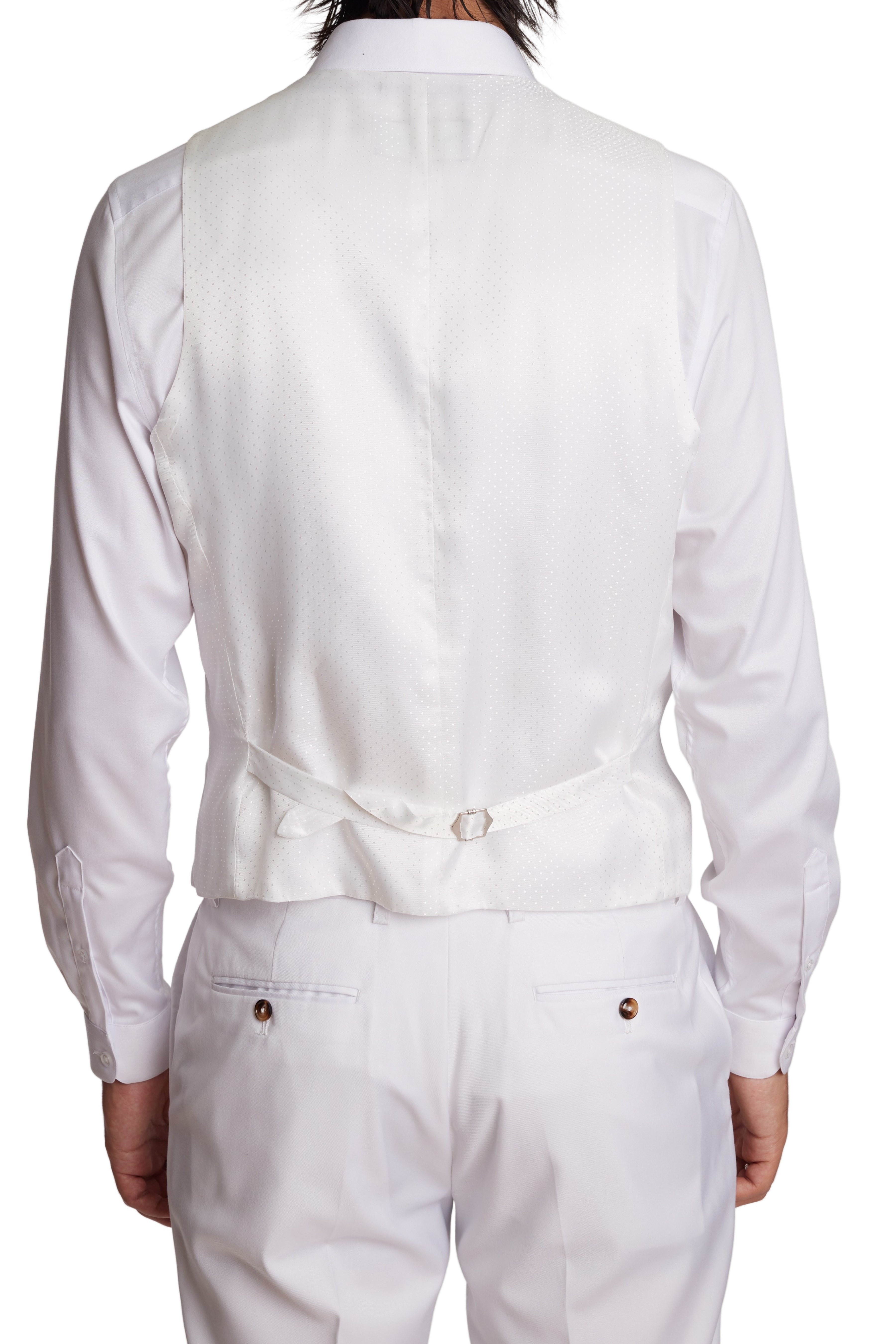 Eaton 5 Button Vest - slim - Summer White
