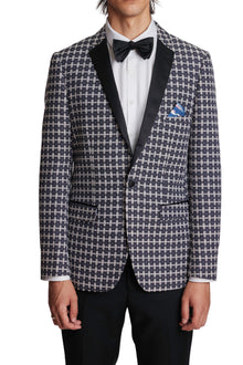  Osborne Notch Tux Jacket - slim - Blue White Flowers