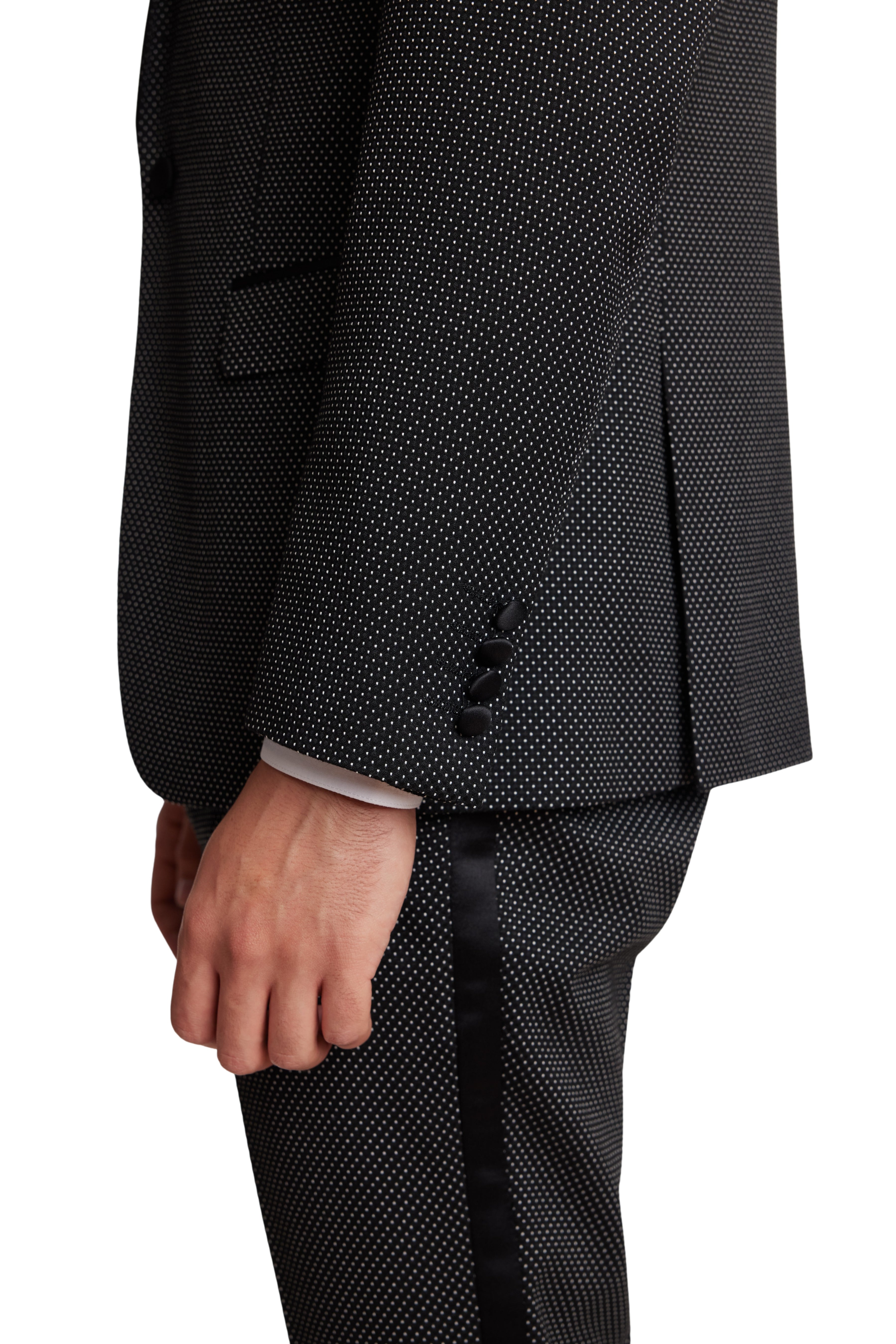 Grosvenor Peak Tux Jacket - slim - Black & White Dots