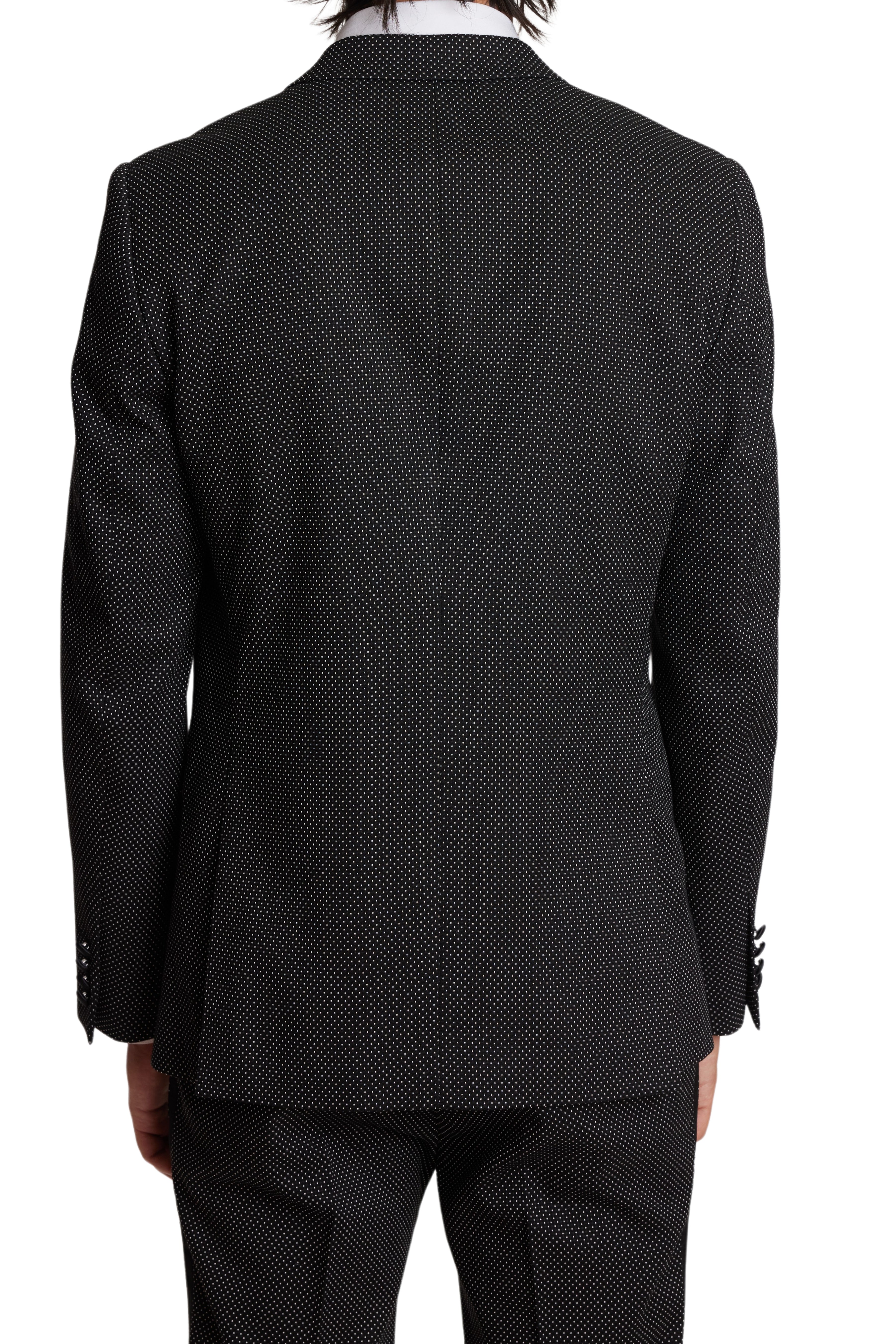 Grosvenor Peak Tux Jacket - slim - Black & White Dots