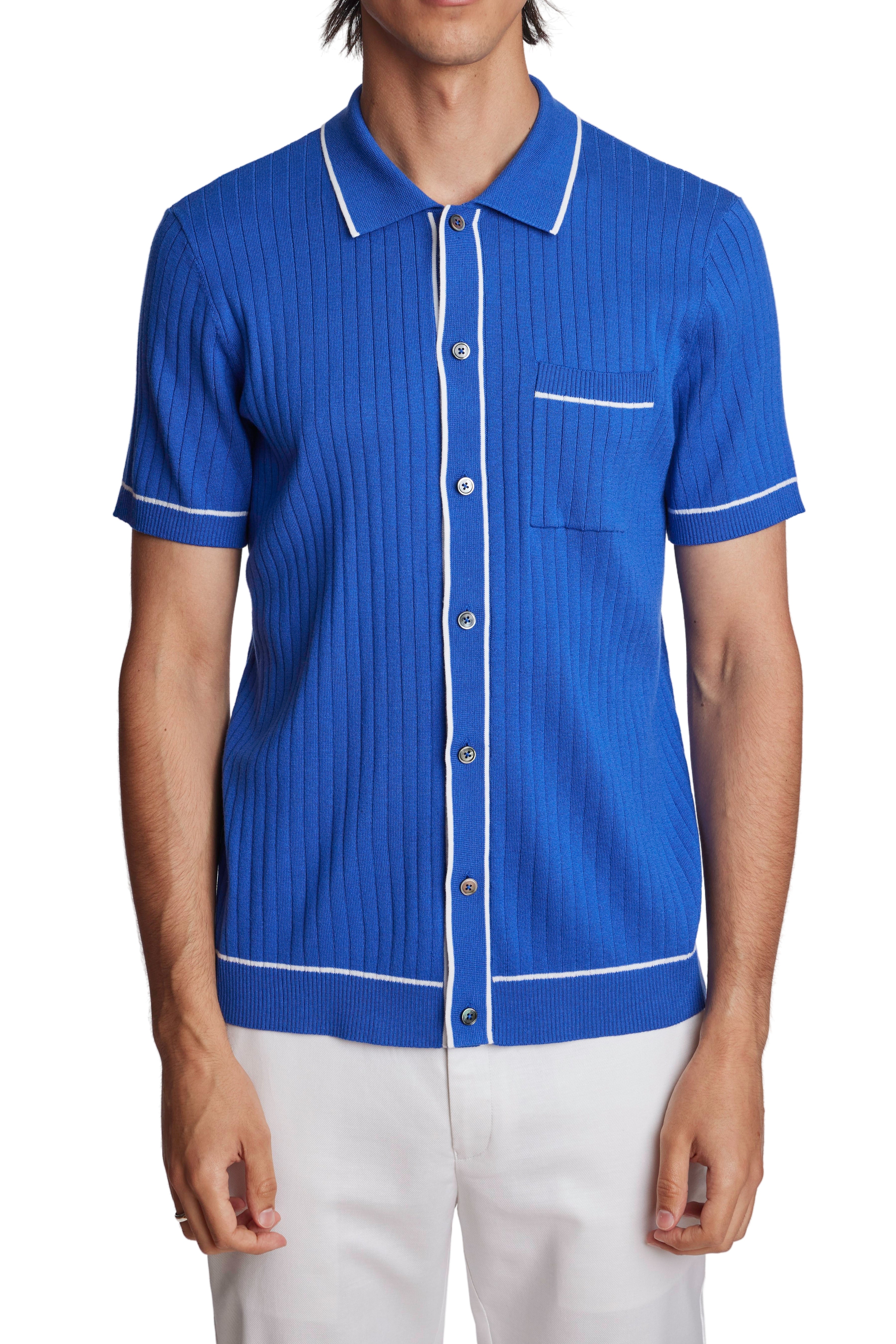 Full Placket Tipped Polo - Royal