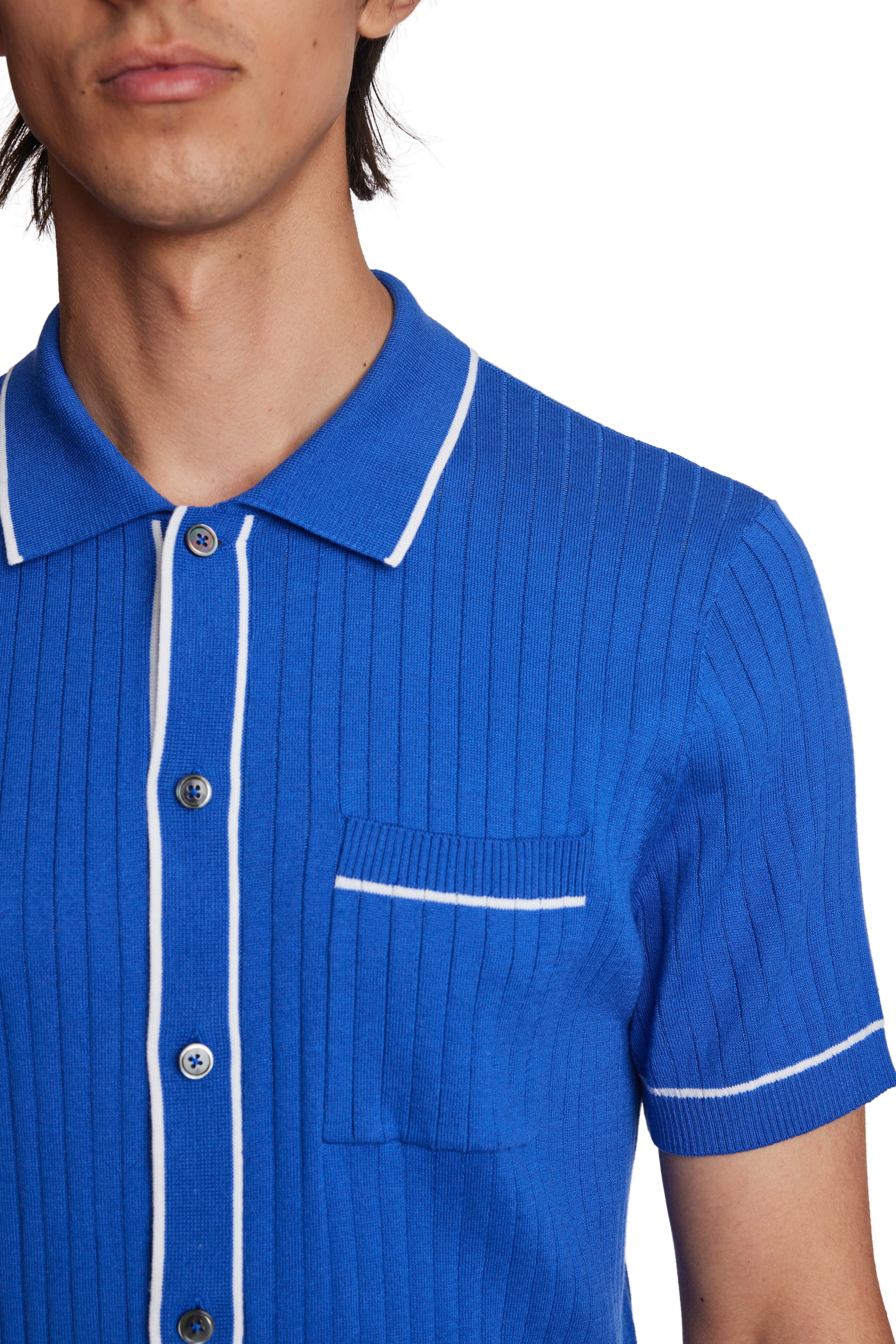 Full Placket Tipped Polo - Royal