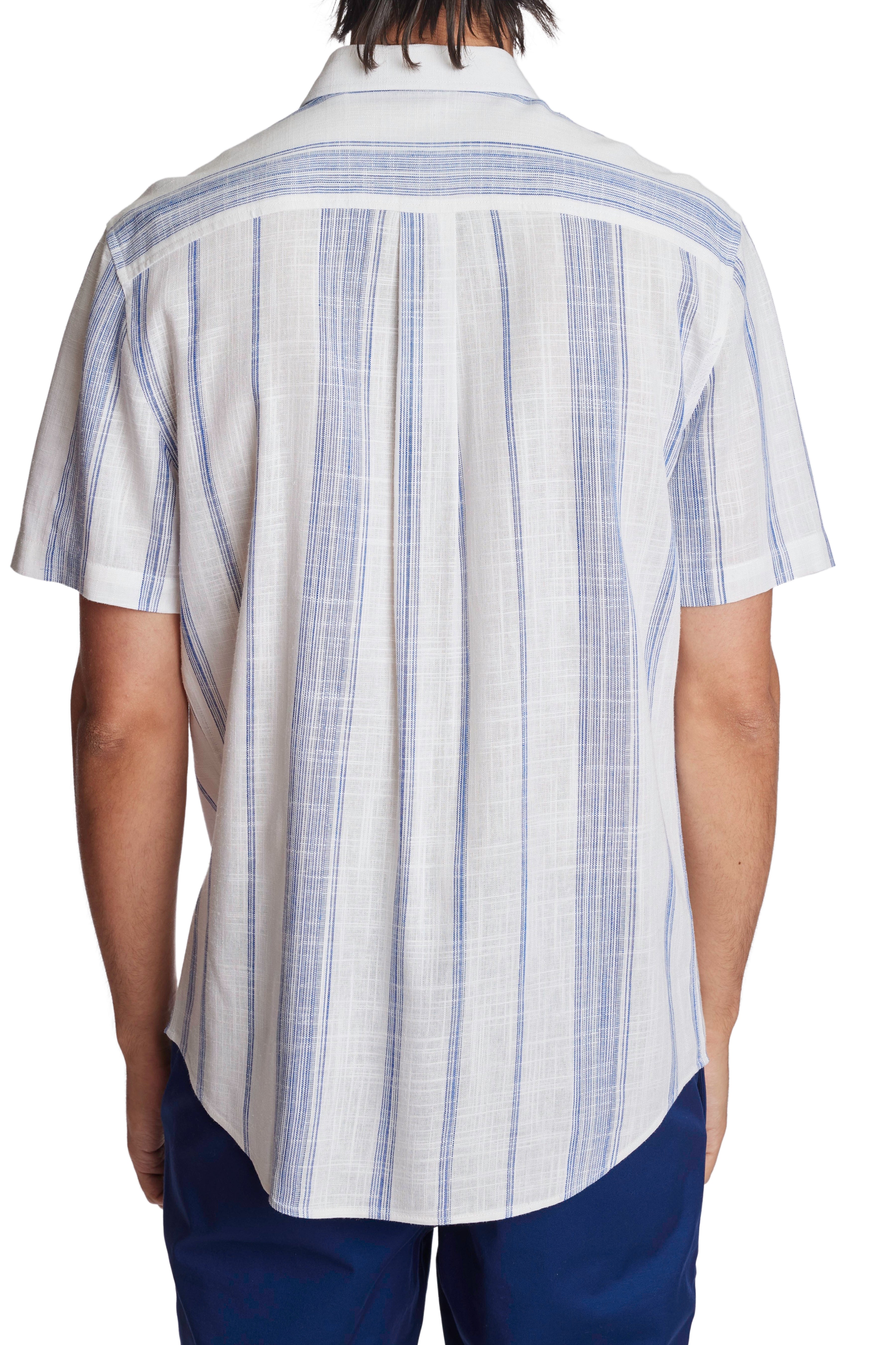 Soleil S/S Shirt - White & Blue Variegated