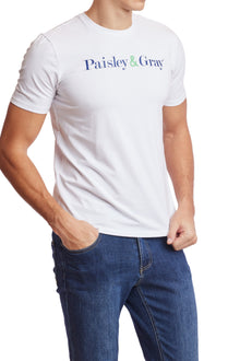  P&G Crew Logo T-shirt - White Navy Logo