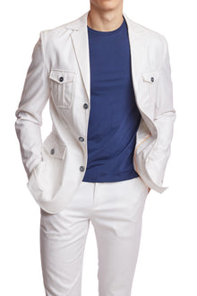  Harrison Utility Jacket - slim - White Linen