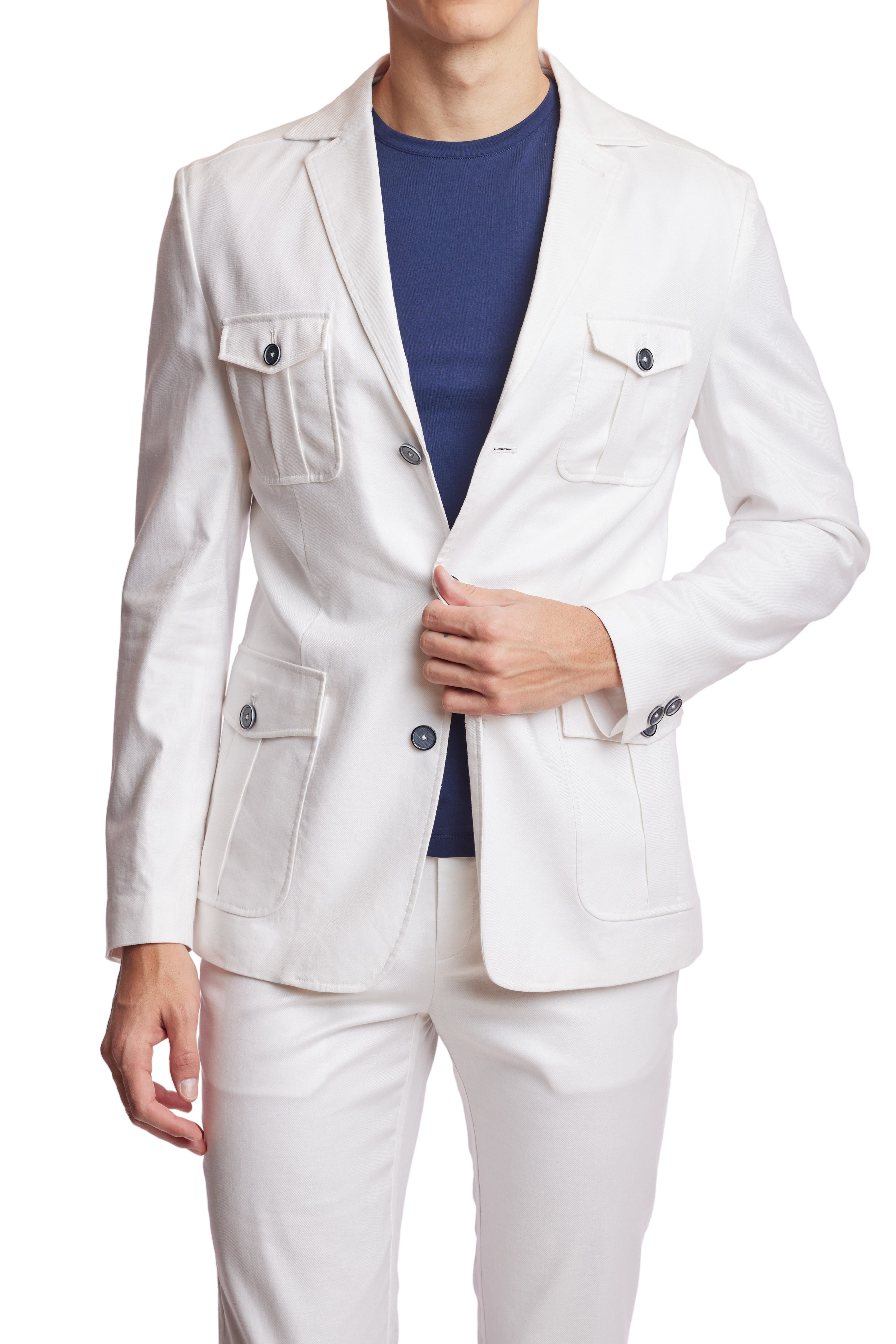 Harrison Utility Jacket - slim - White Linen