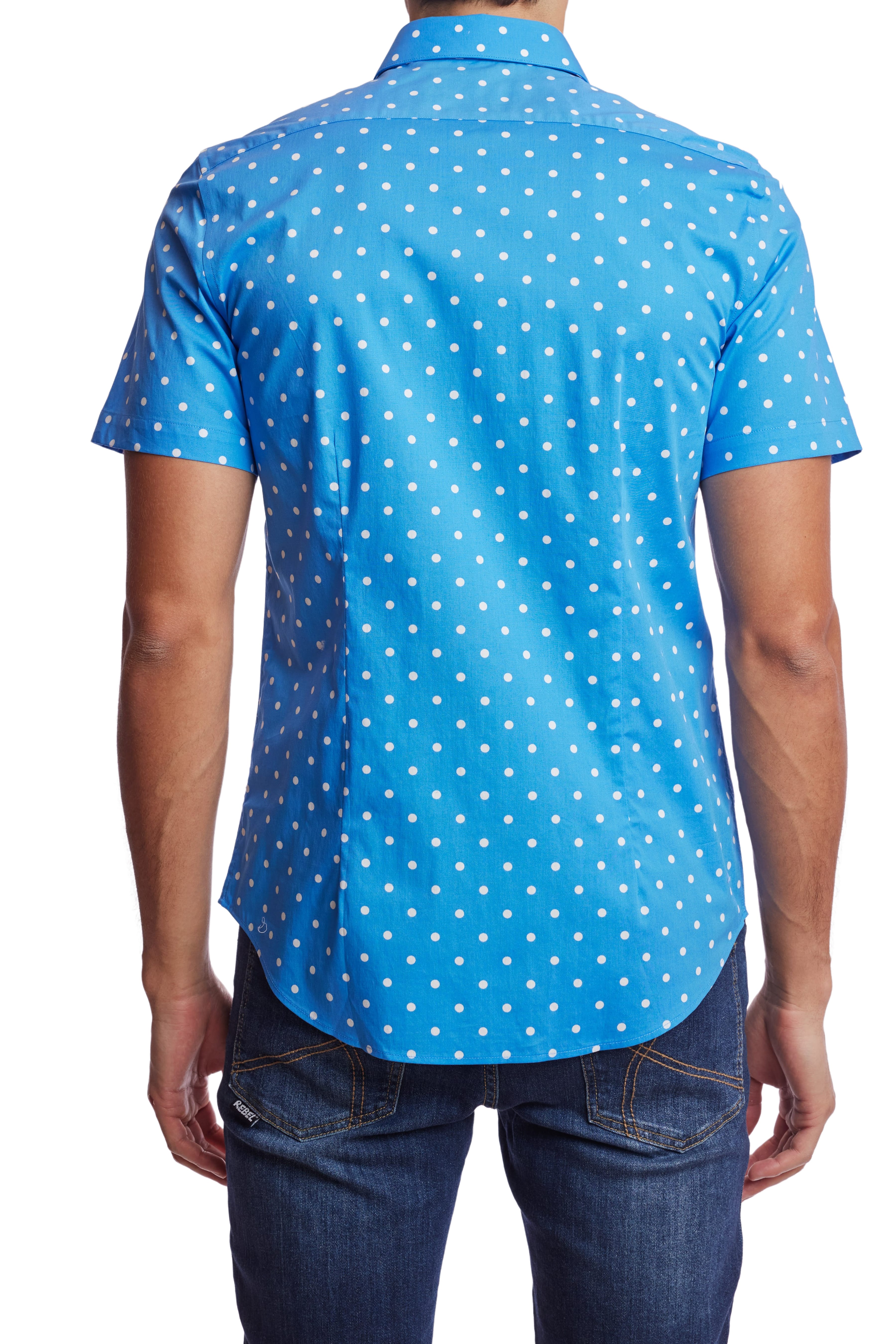 Sawyer S/S Shirt - Sky Polka Dots