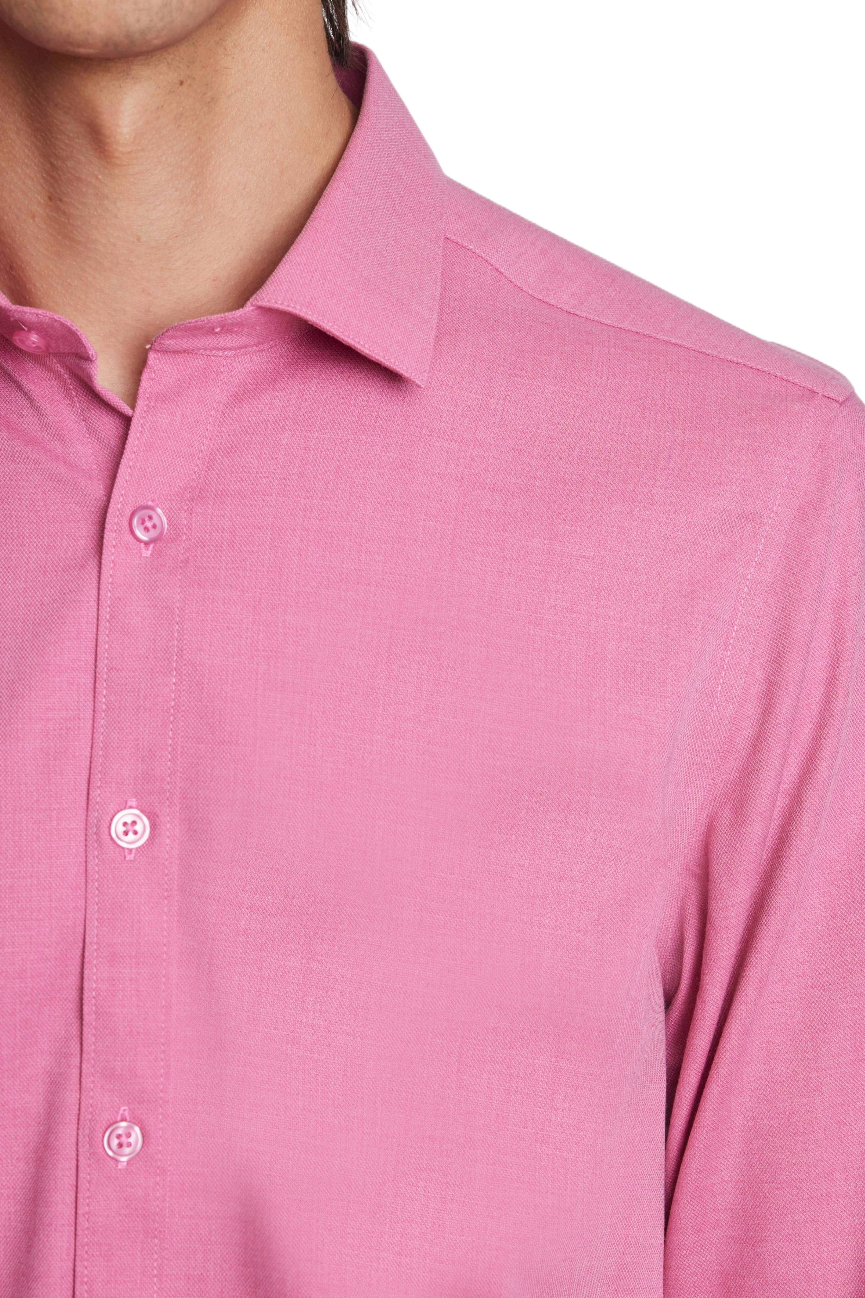 Samuel Spread Collar Shirt - Raspberry