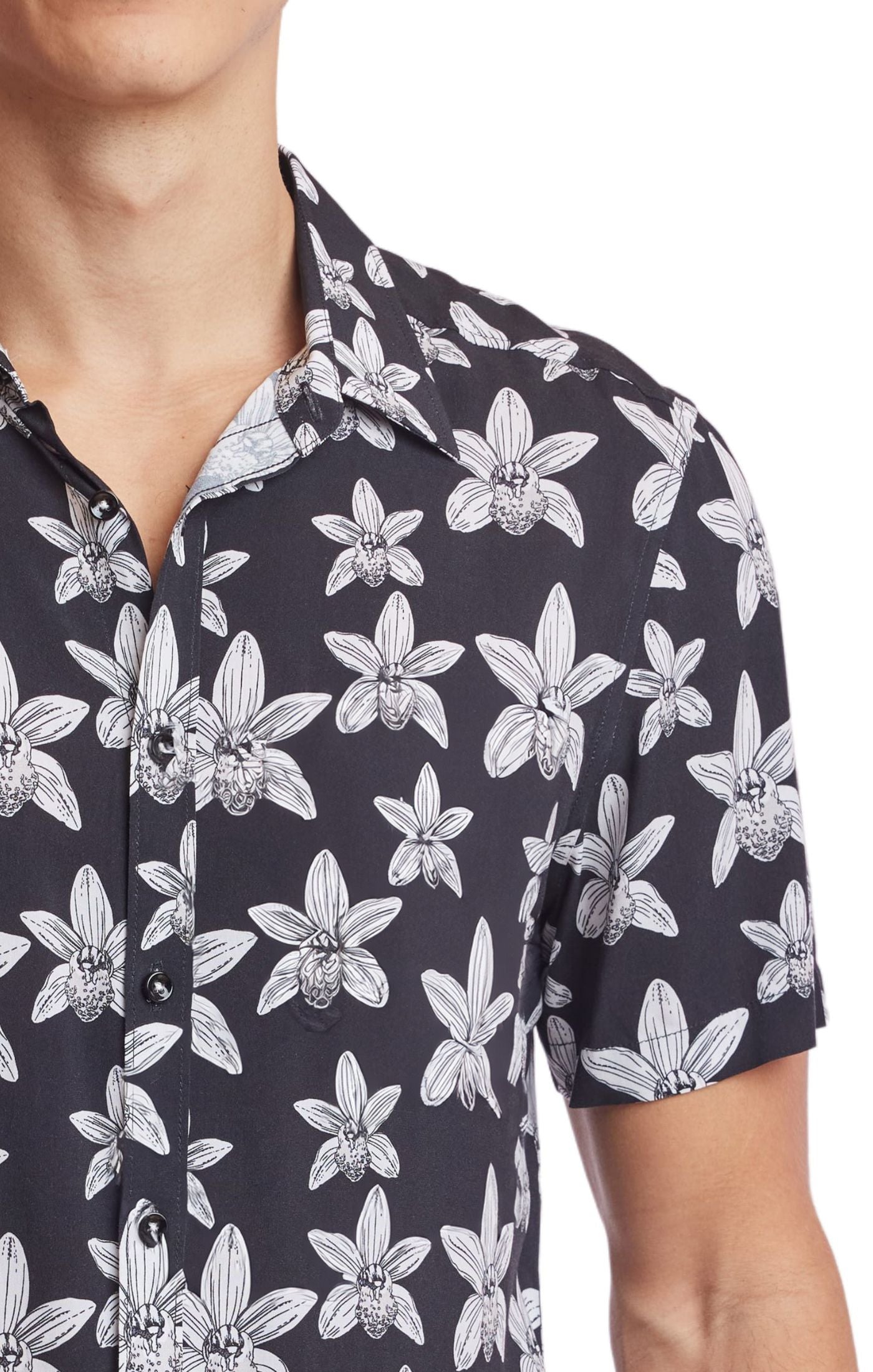 Soleil S/S Shirt - Black White Flowers