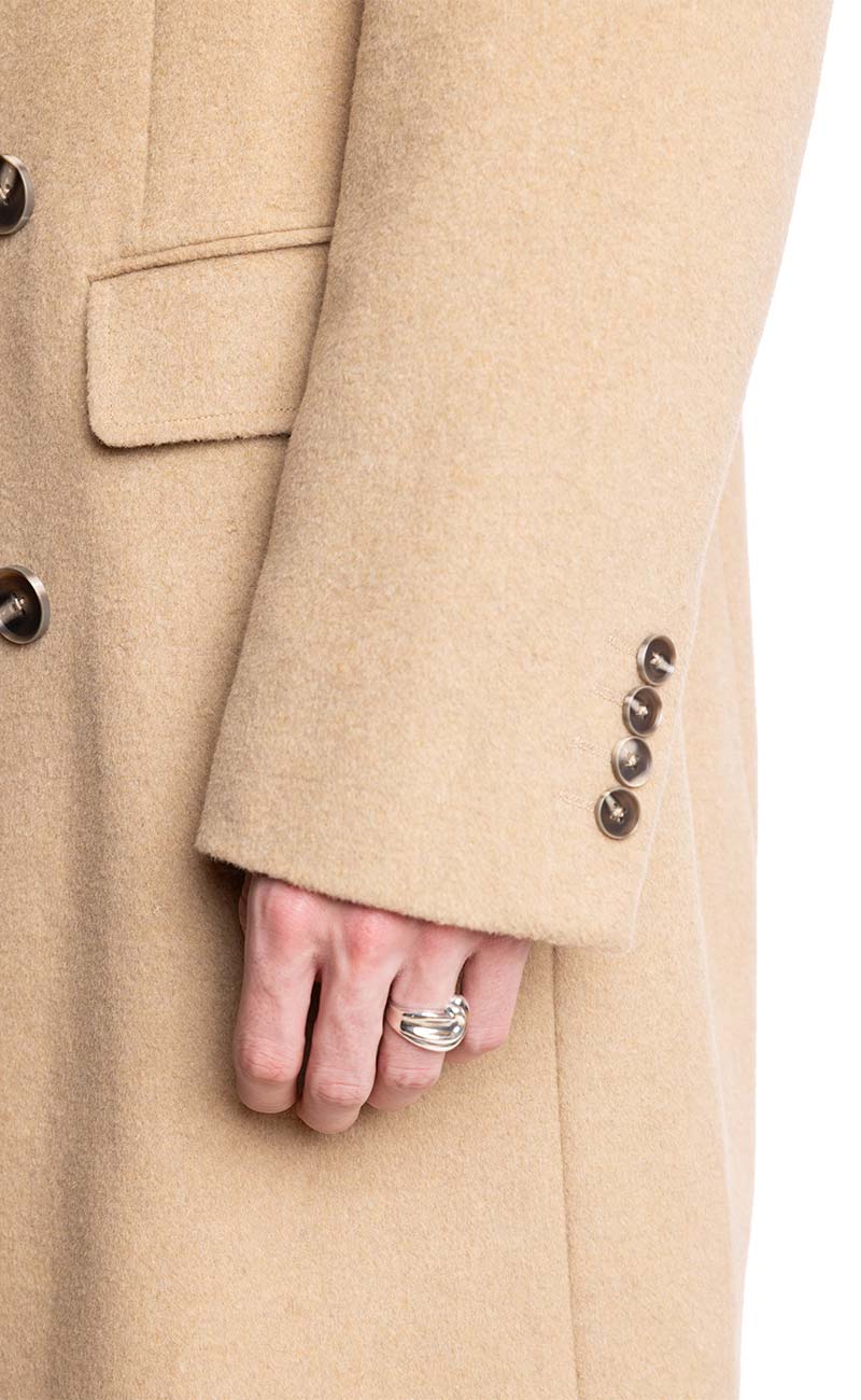 Peak DB Coat slim Light Camel Soft Touch Paisley Gray