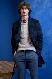  Peak DB Coat - slim - Charcoal Check Soft Touch